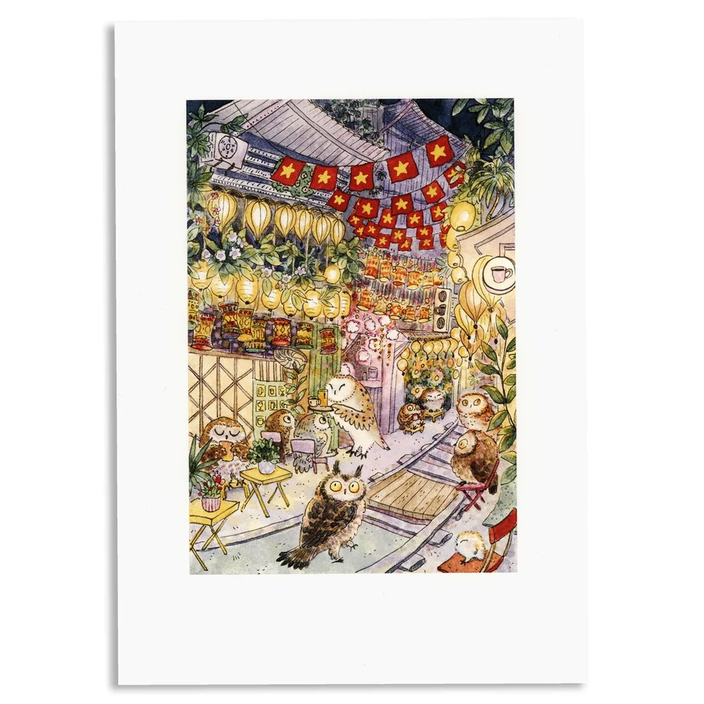 Night Owl Coffee Social Print - 2 Sizes Available