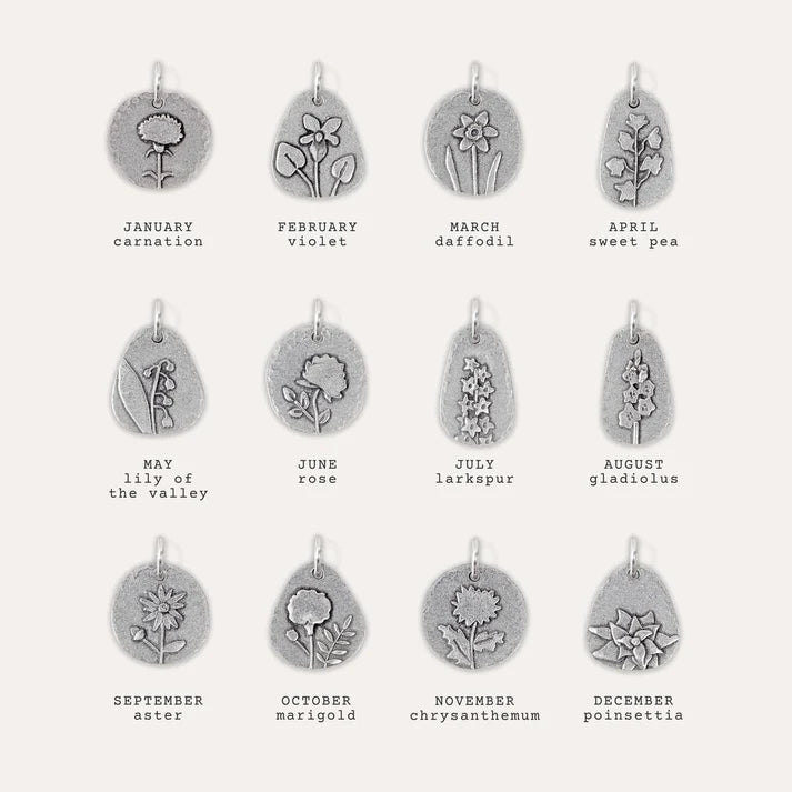 Pewter Birth Flower Charm