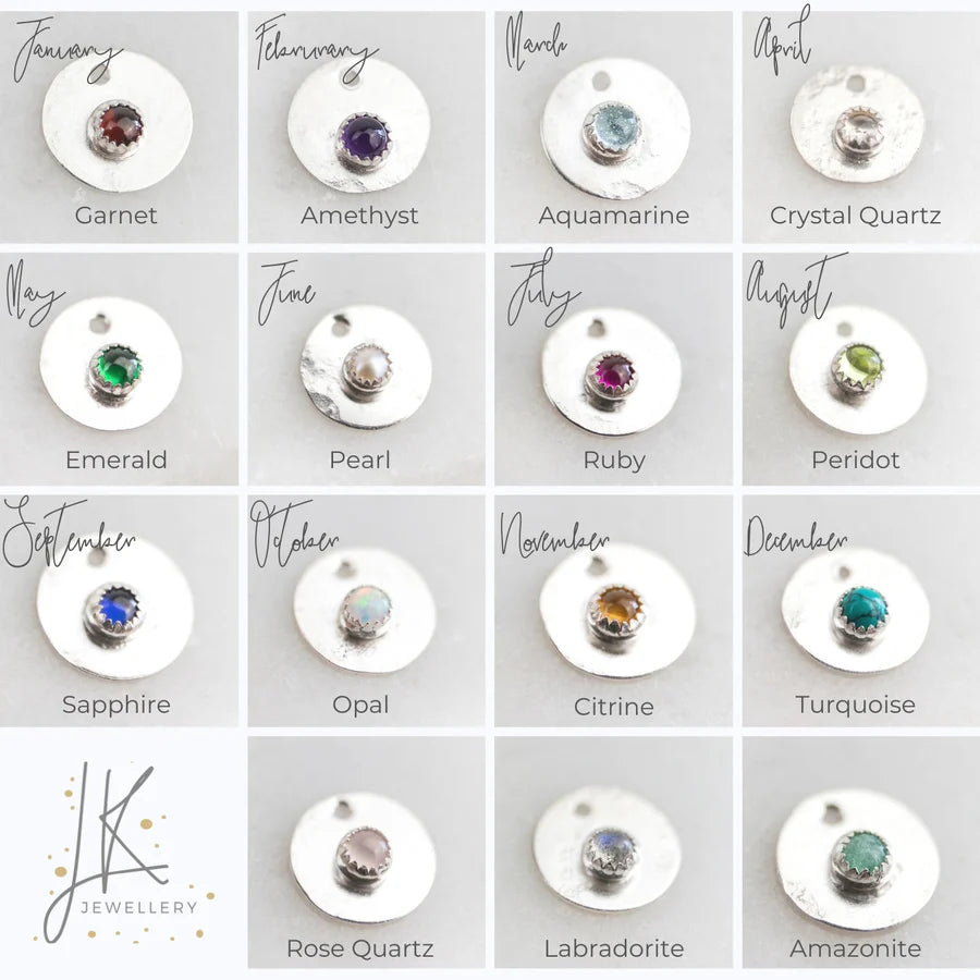 Sterling Silver Precious Stone Star and Moon Pendant