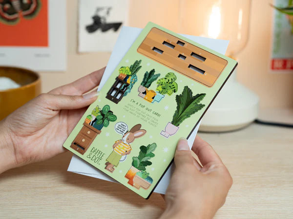 House Plant addict Wooden Pop Out Card