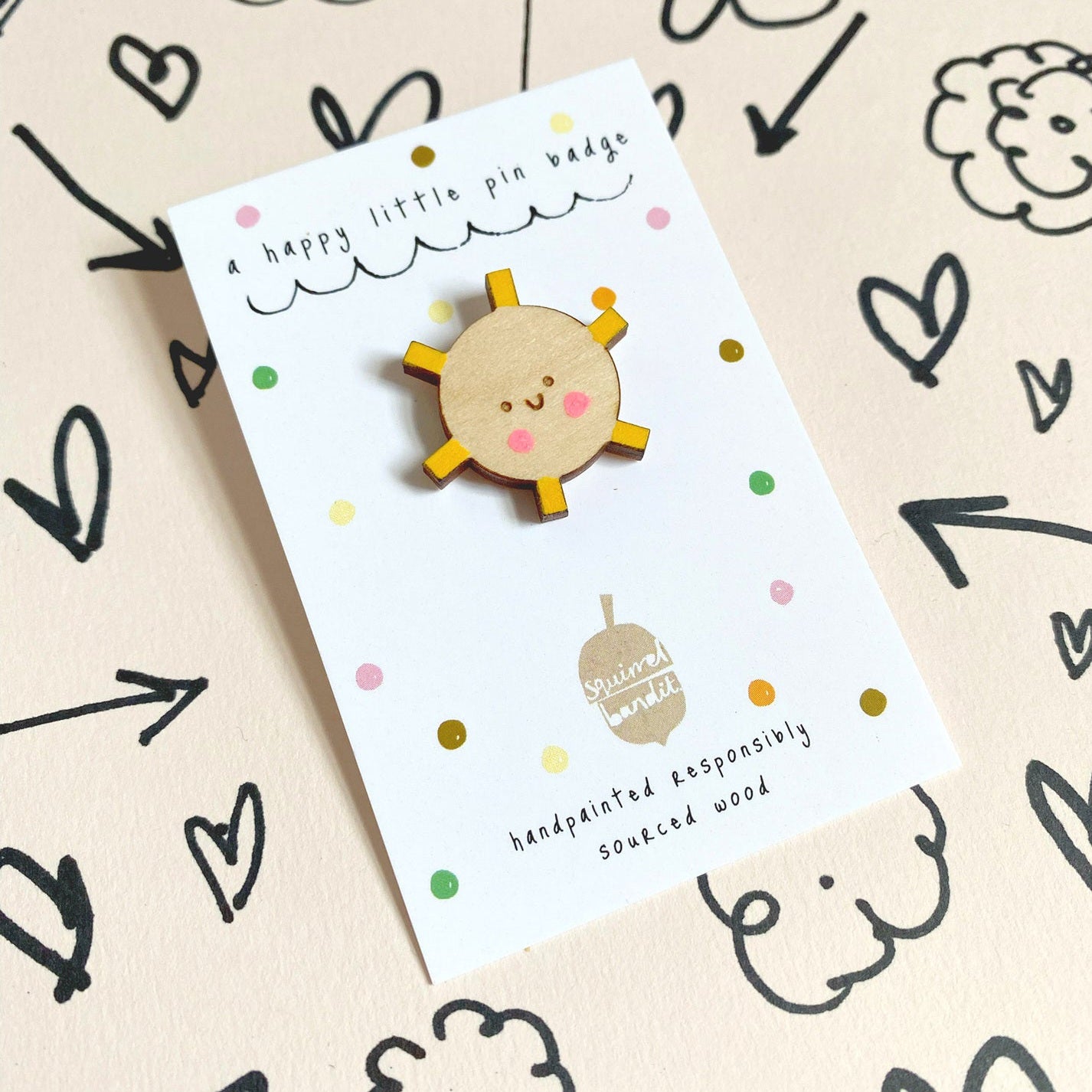 Smiley Sunshine Pin Badge