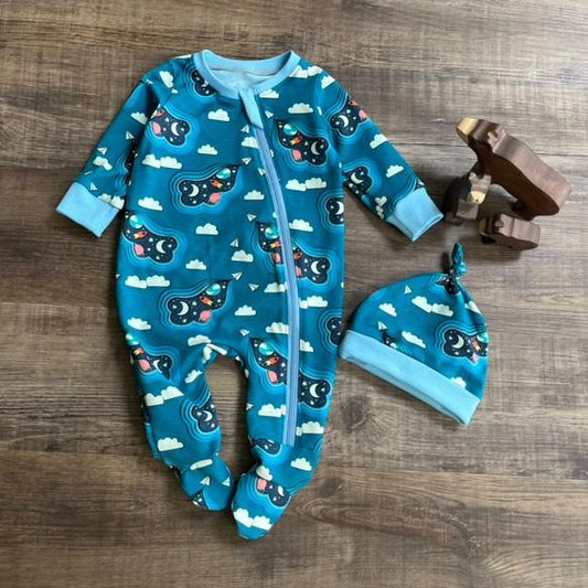 All In One Babygrow And Hat - Into Space
