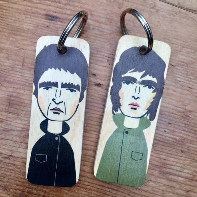 Noel Gallagher Wooden Keyring