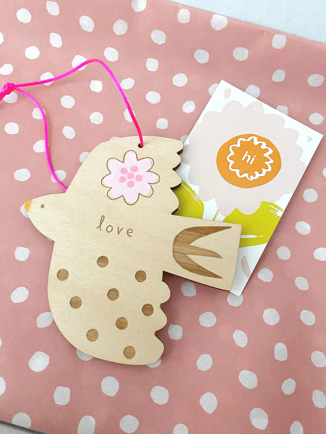 Lovebird Wooden Keepsake Decoration