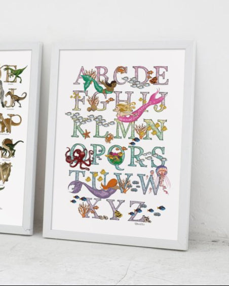 A3 Mermaid Alphabet Print (Unframed)