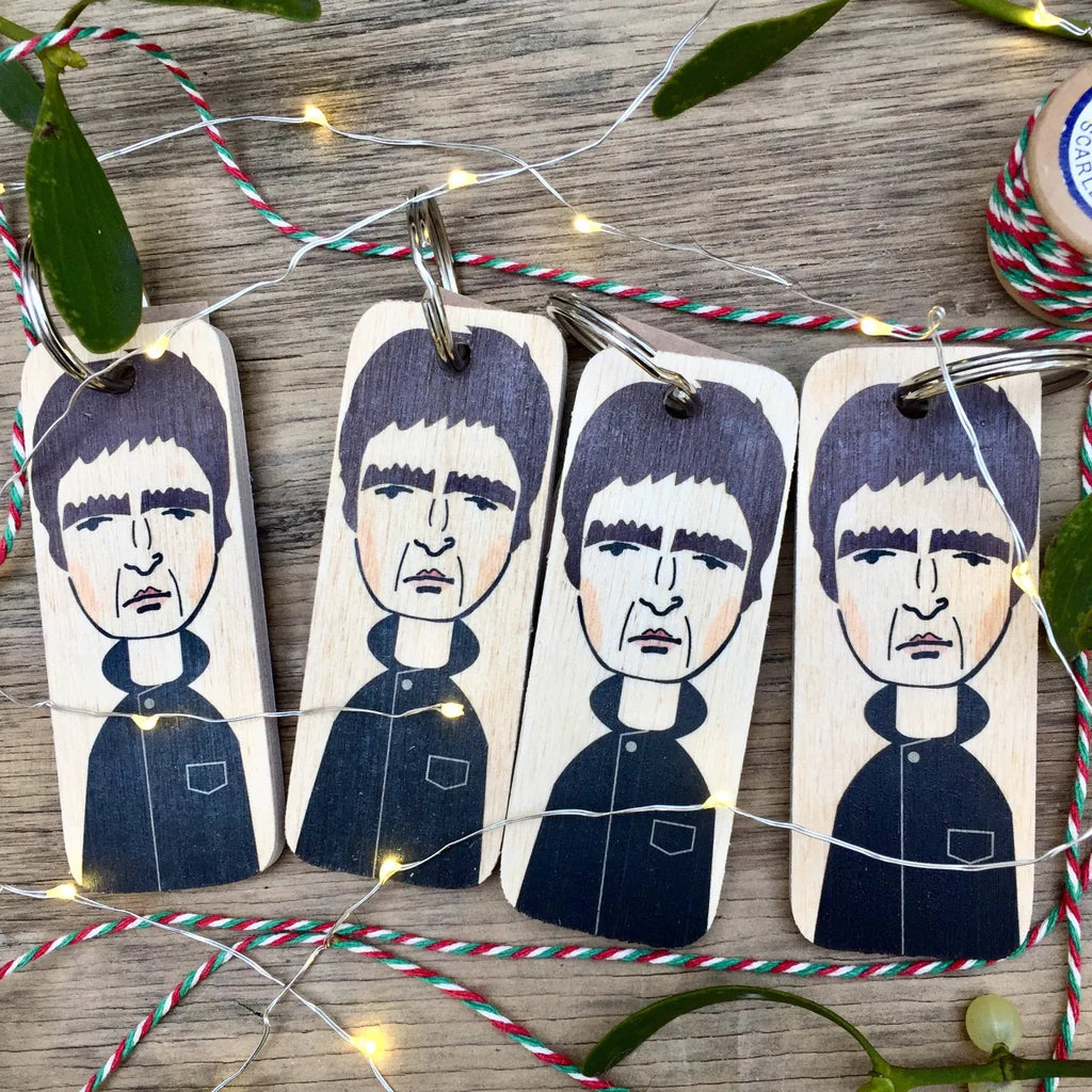 Noel Gallagher Wooden Keyring