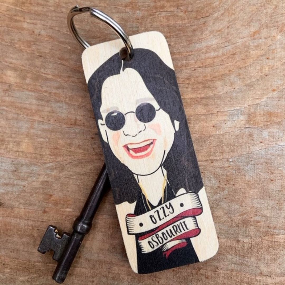 Ozzy Osbourne Wooden Keyring