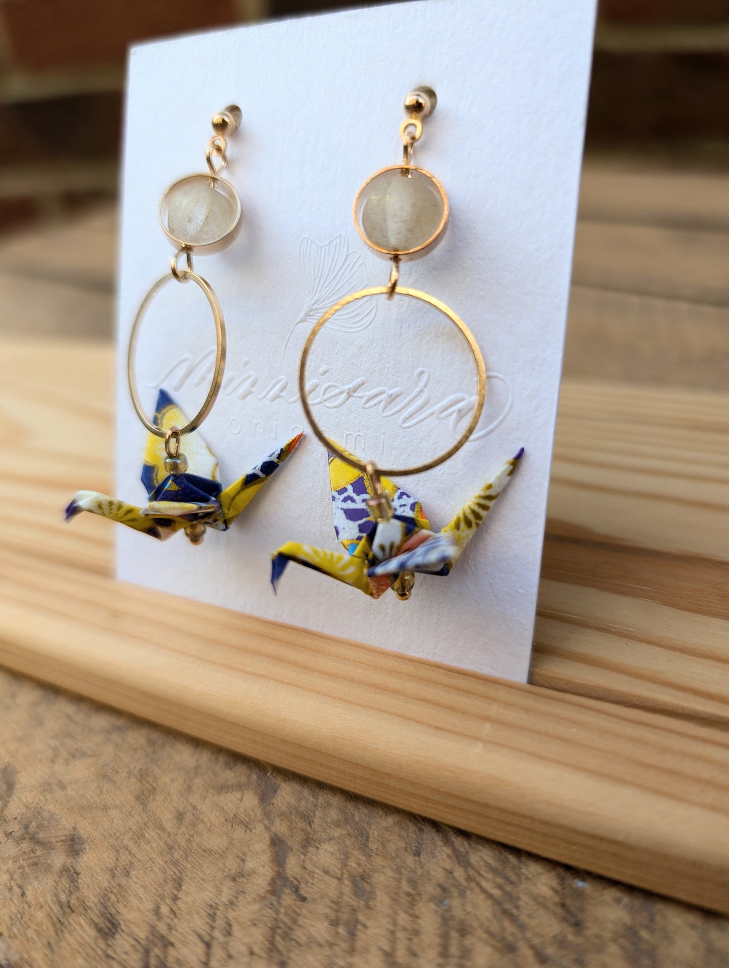 Handmade Origami Crane Earrings