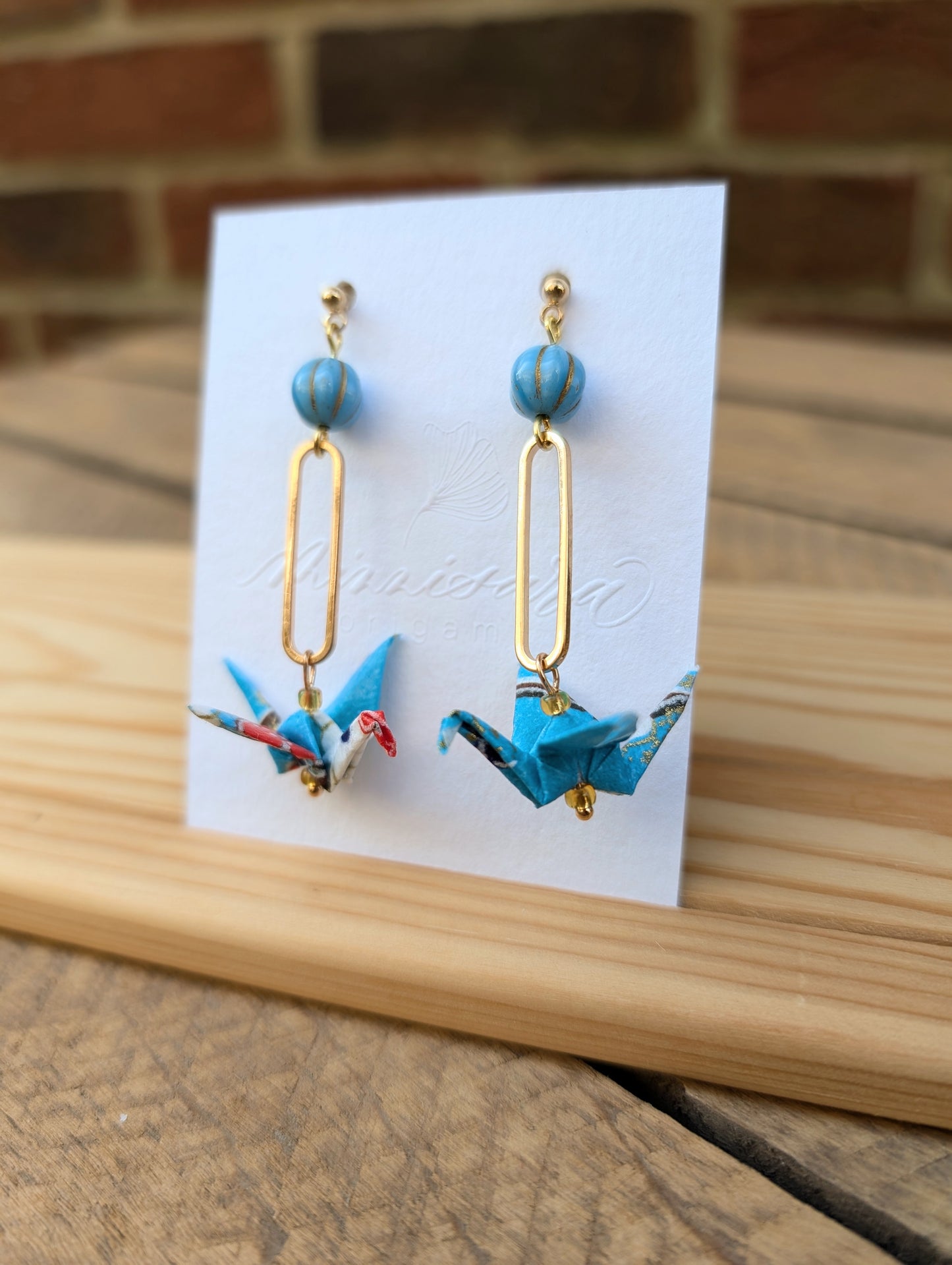 Handmade Origami Crane Earrings