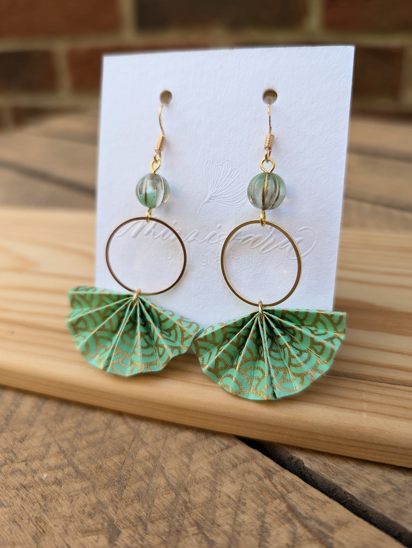 Handmade Origami Fan Earrings