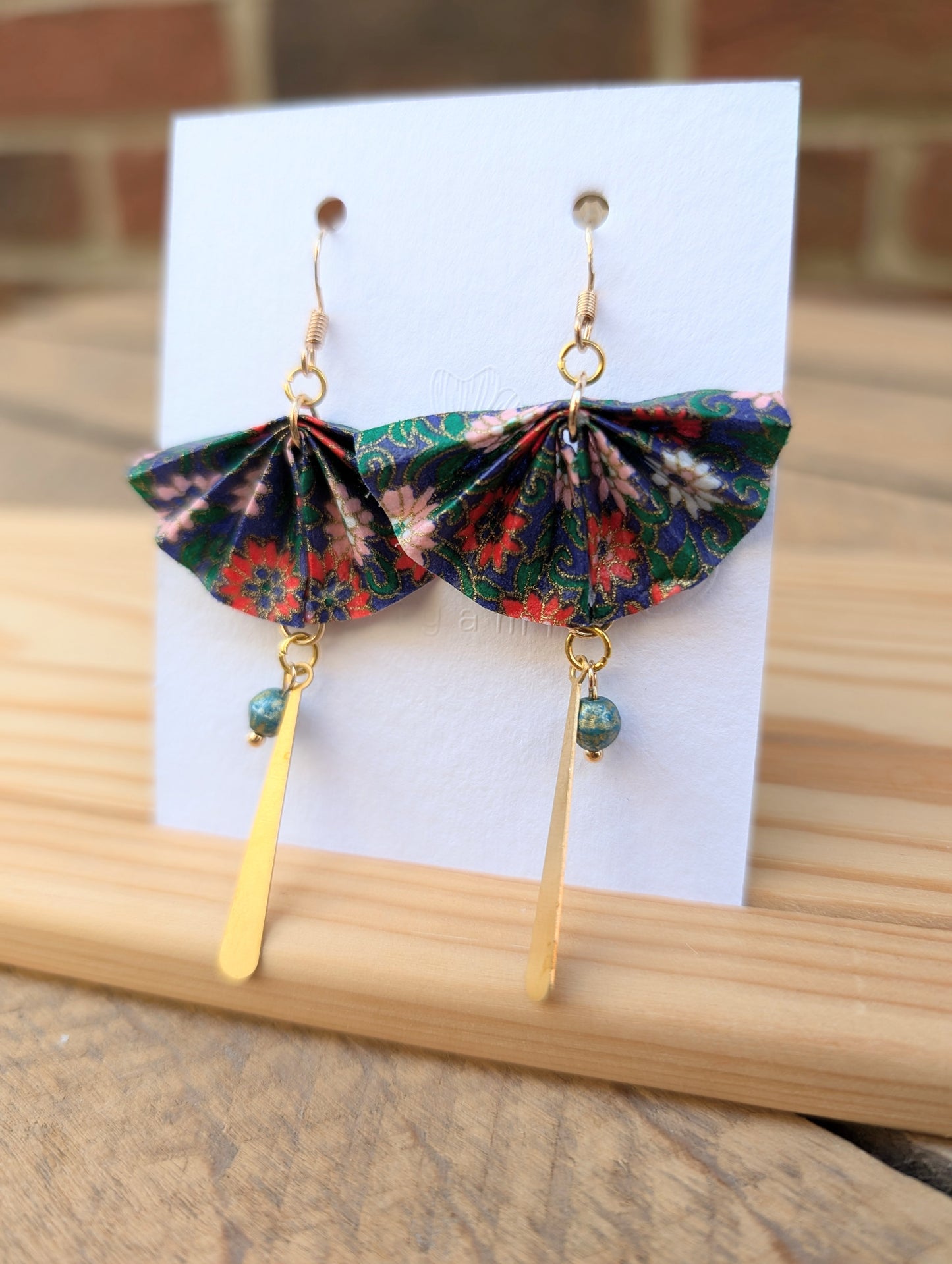 Handmade Origami Fan Earrings