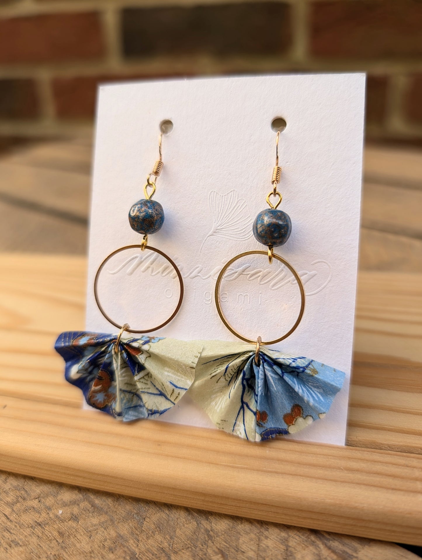 Handmade Origami Fan Earrings