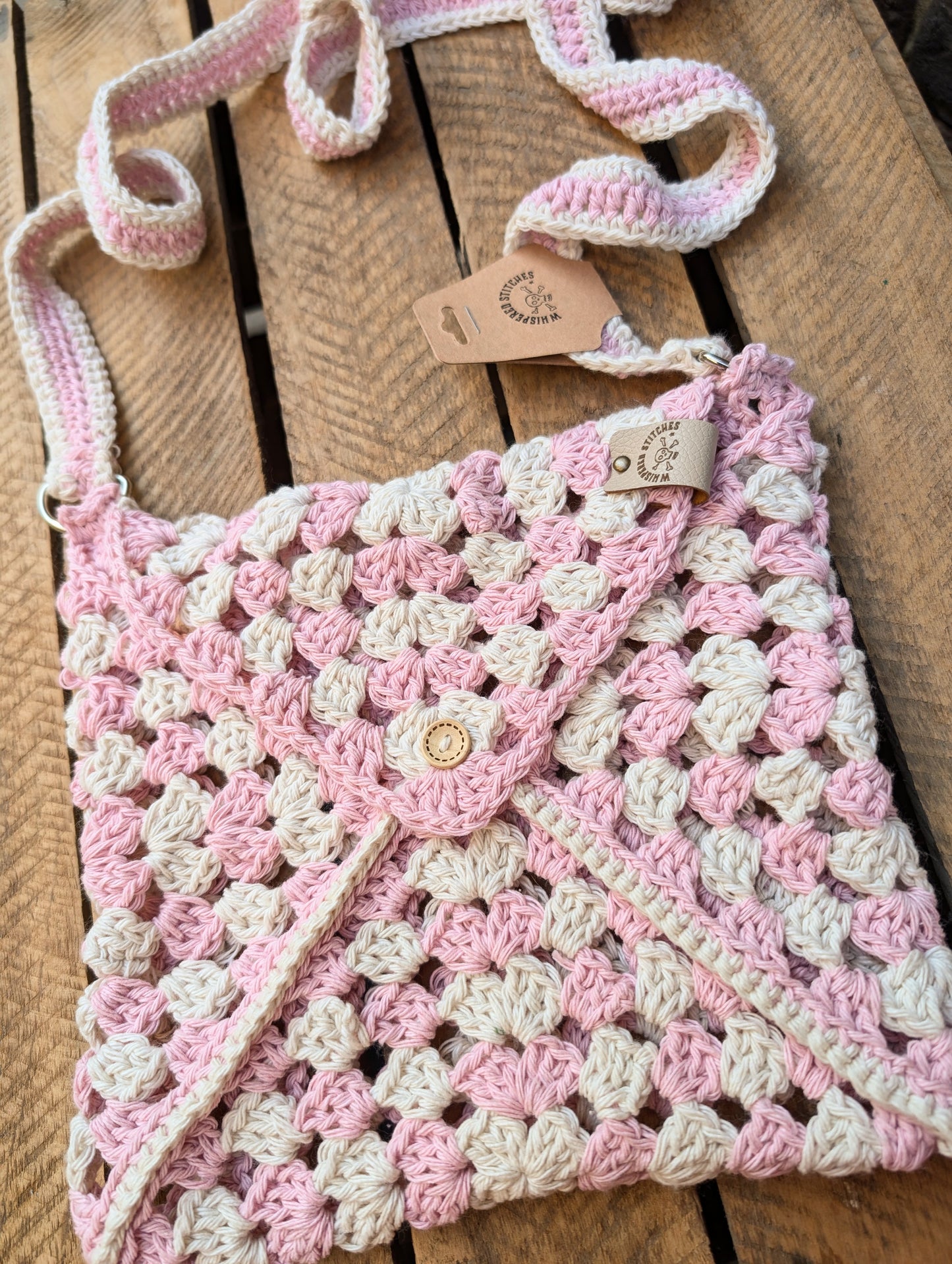 Handmade Crochet Envelope Shoulder Bag - 3 Available Colours