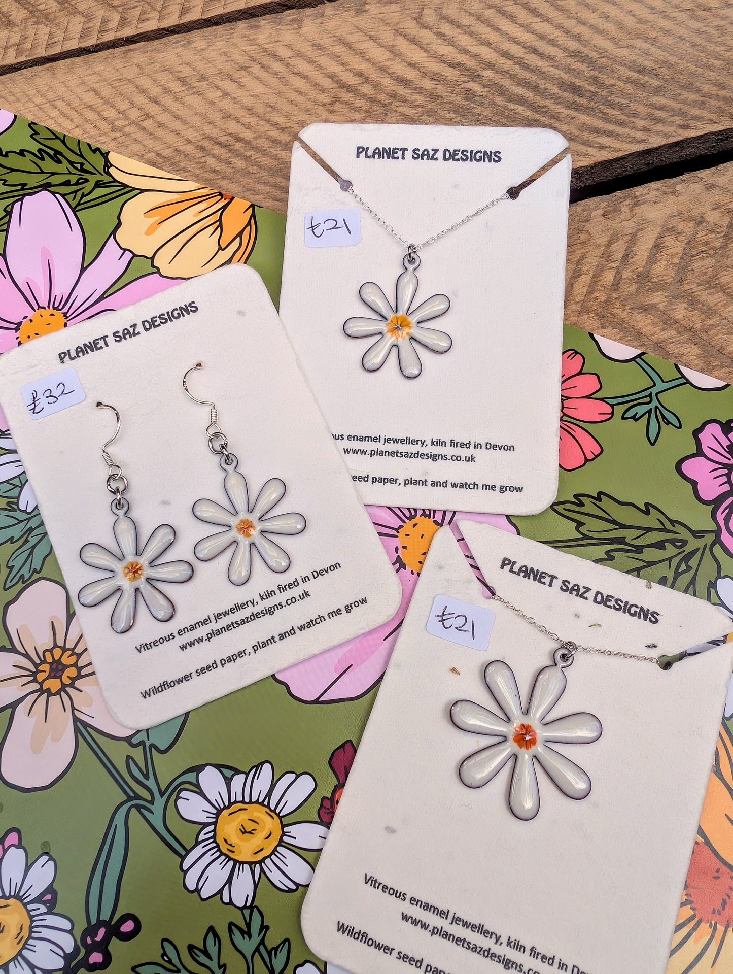 Daisy Handmade Enamel Jewellery