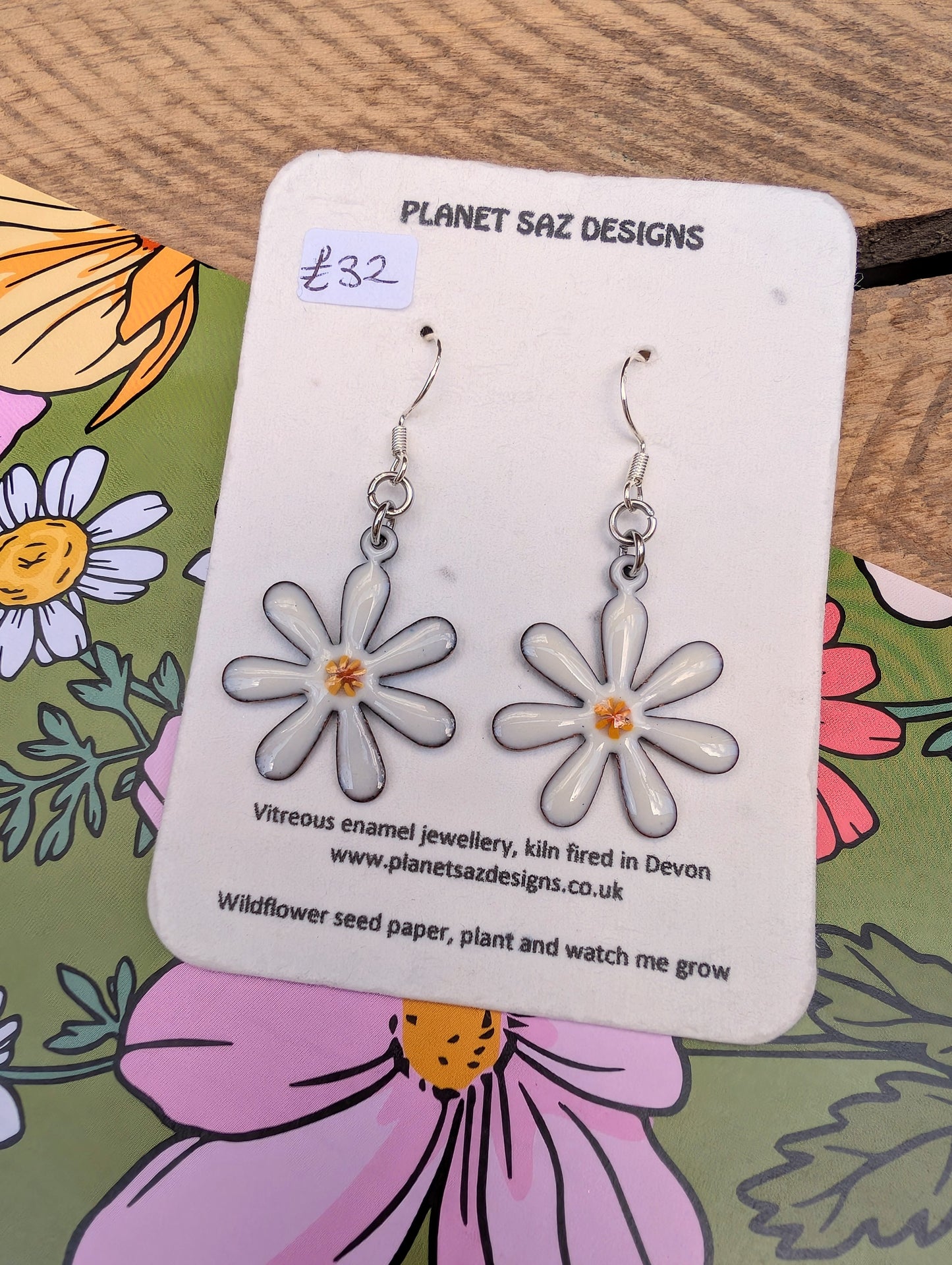 Daisy Handmade Enamel Jewellery