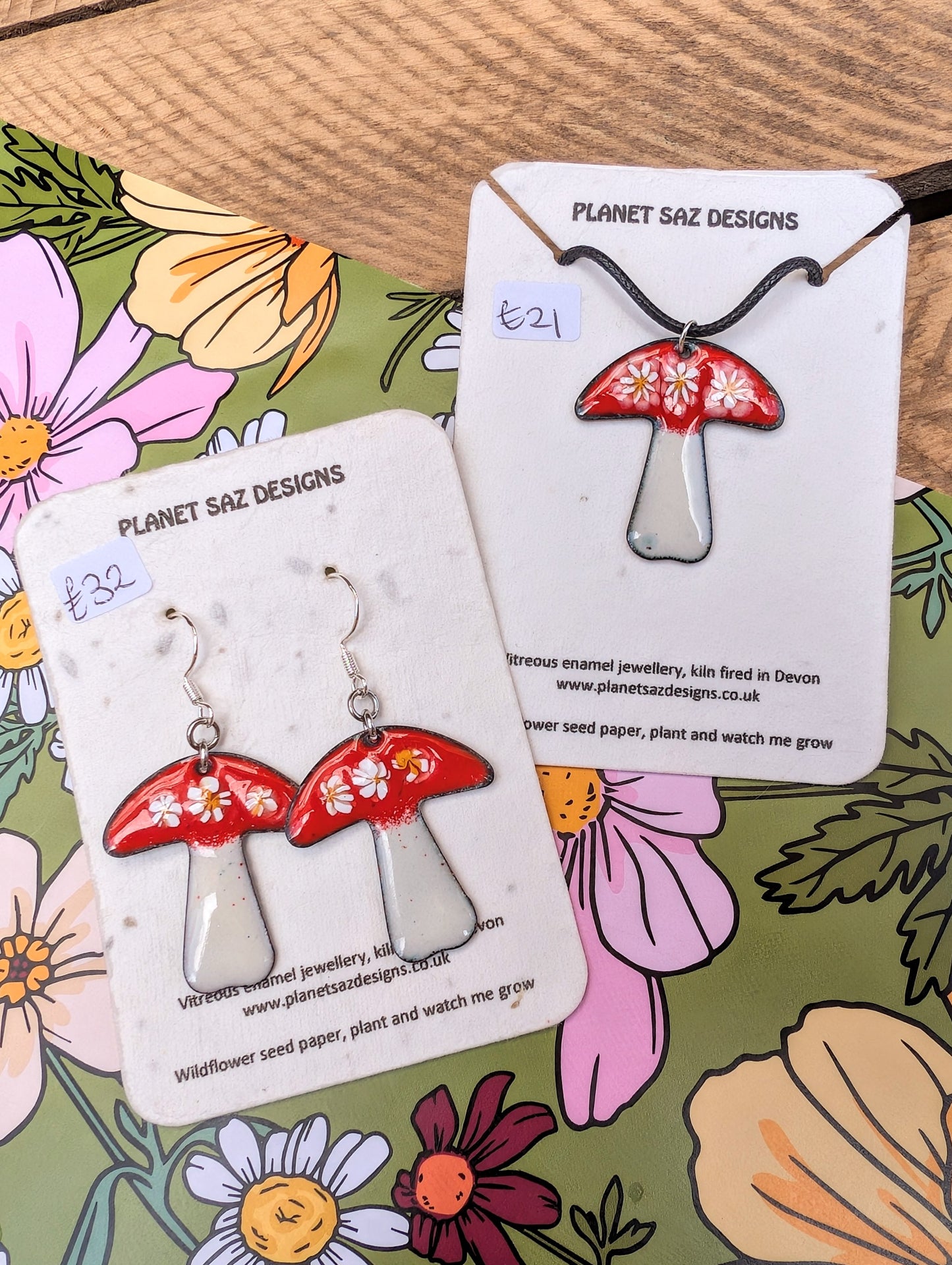 Toadstool Handmade Enamel Jewellery