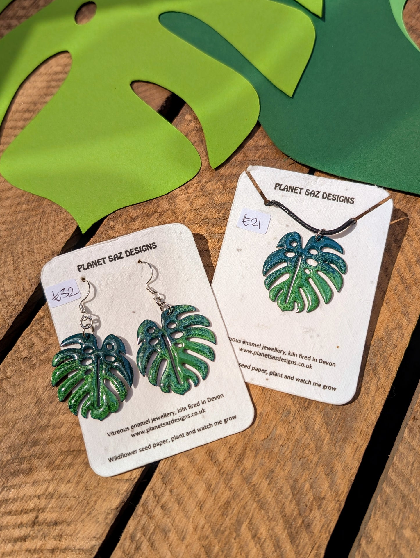 Monstera Handmade Enamel Jewellery