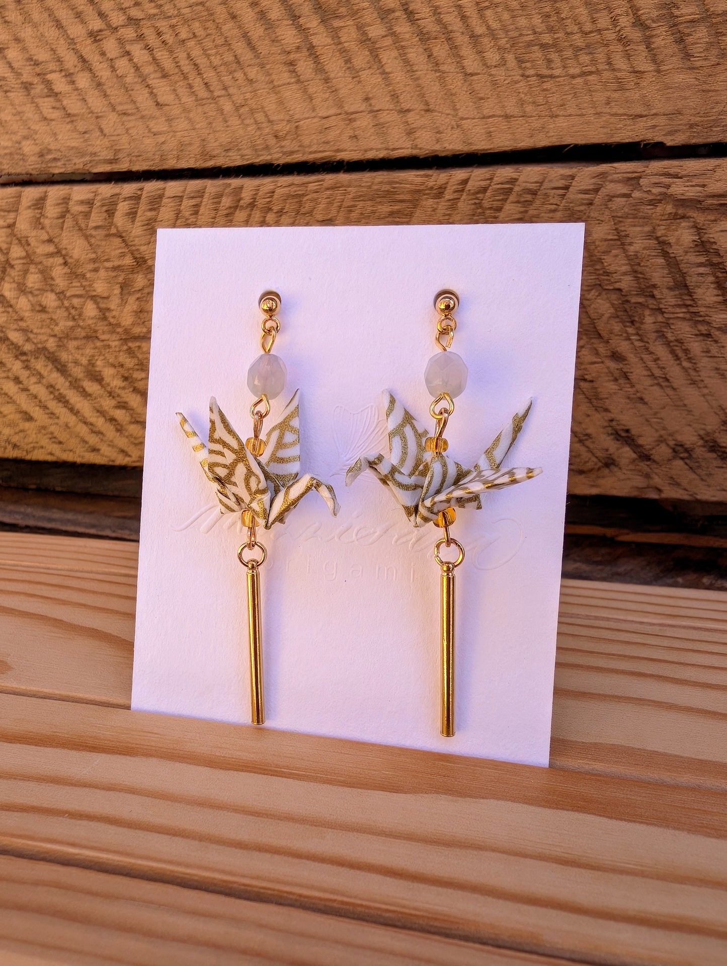 Handmade Origami Crane Earrings