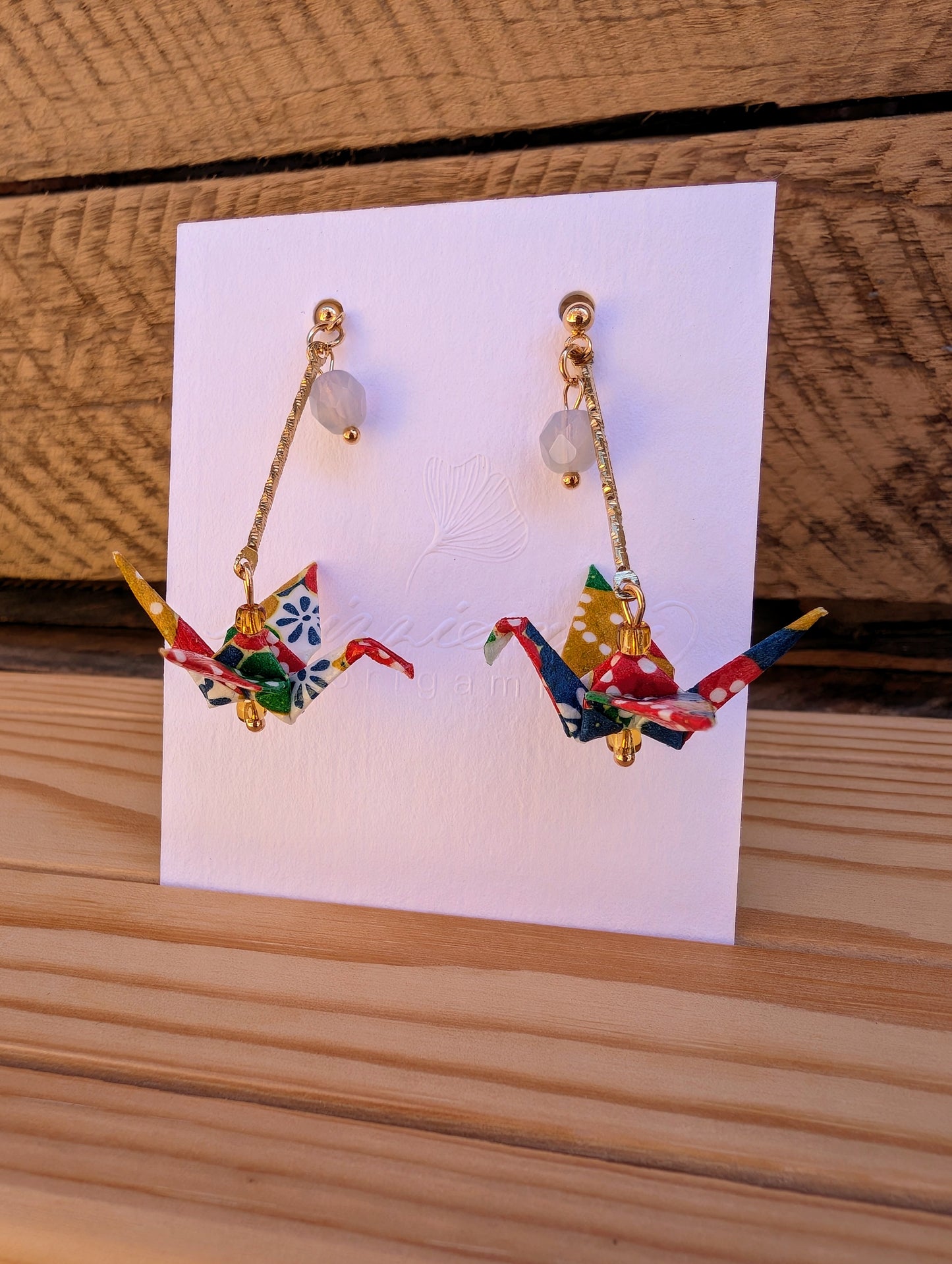 Handmade Origami Crane Earrings