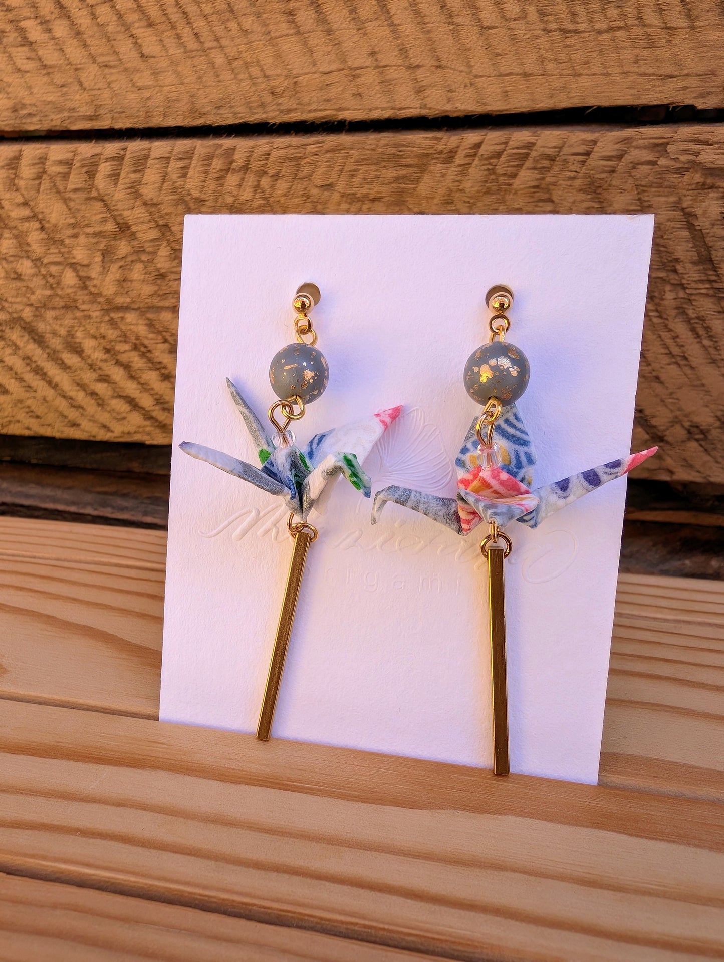 Handmade Origami Crane Earrings
