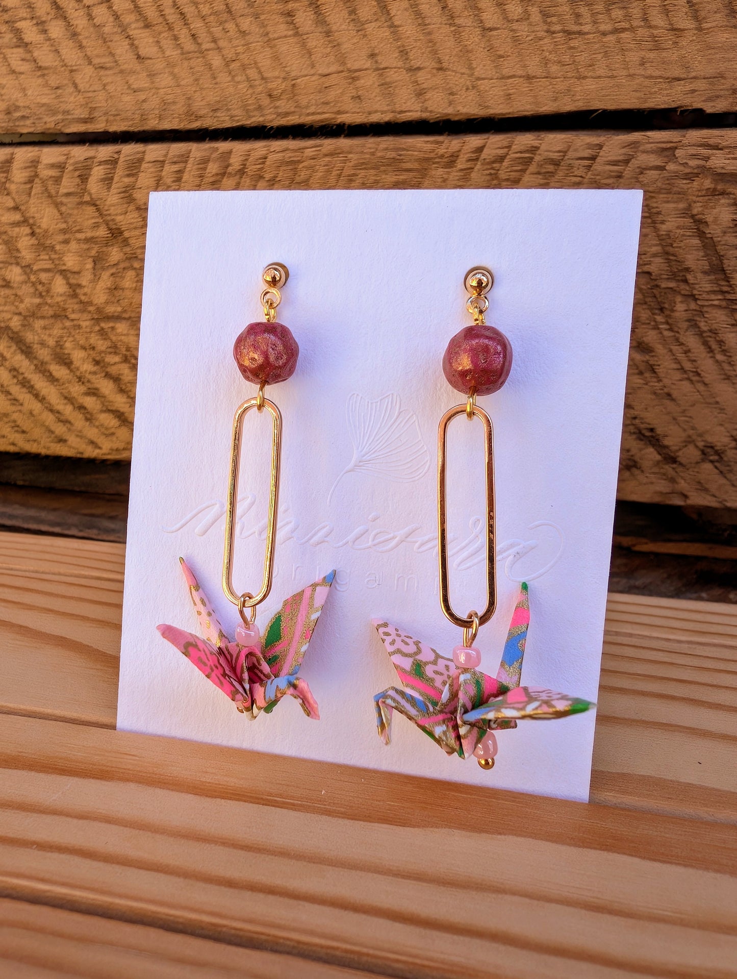 Handmade Origami Crane Earrings