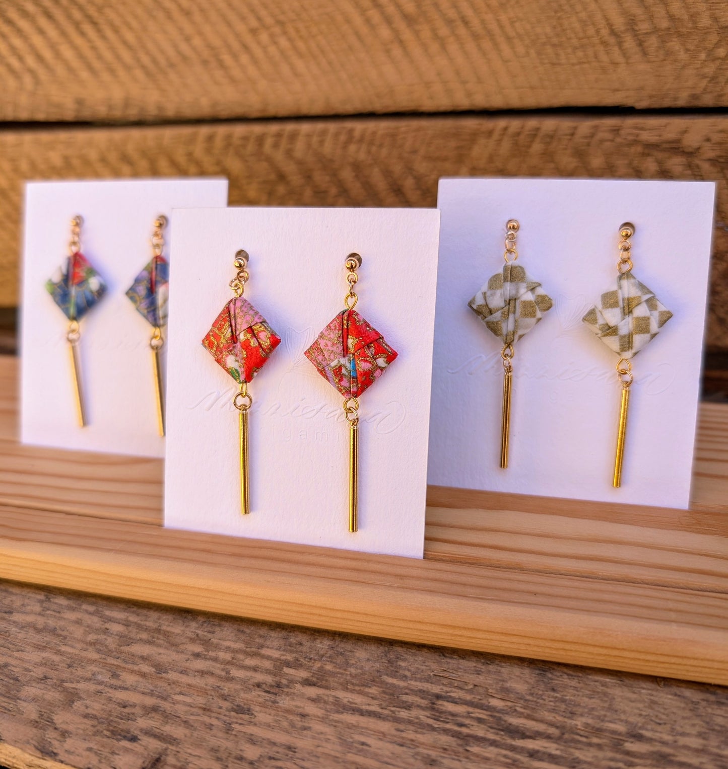Handmade Origami Square Earrings