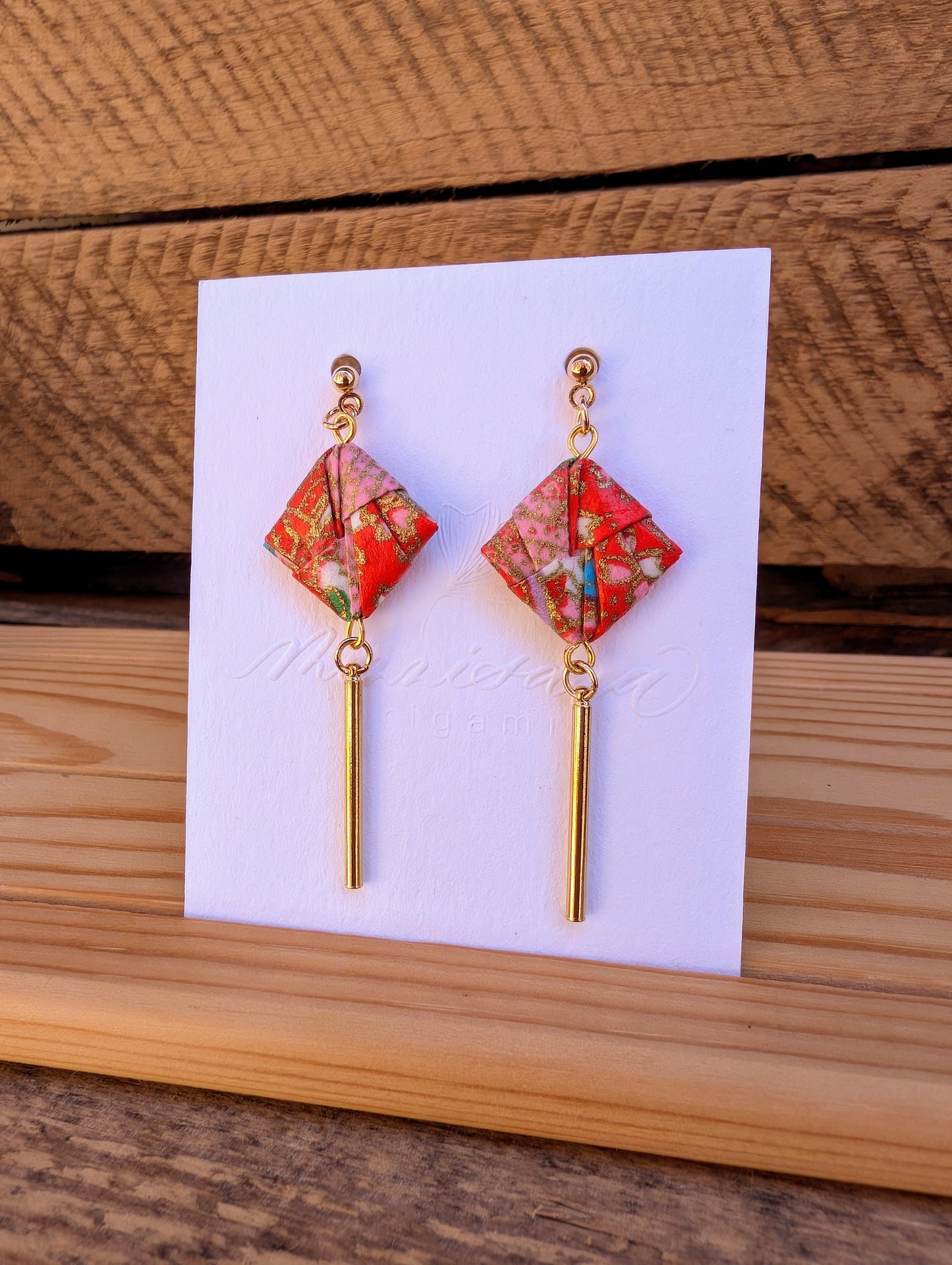 Handmade Origami Square Earrings