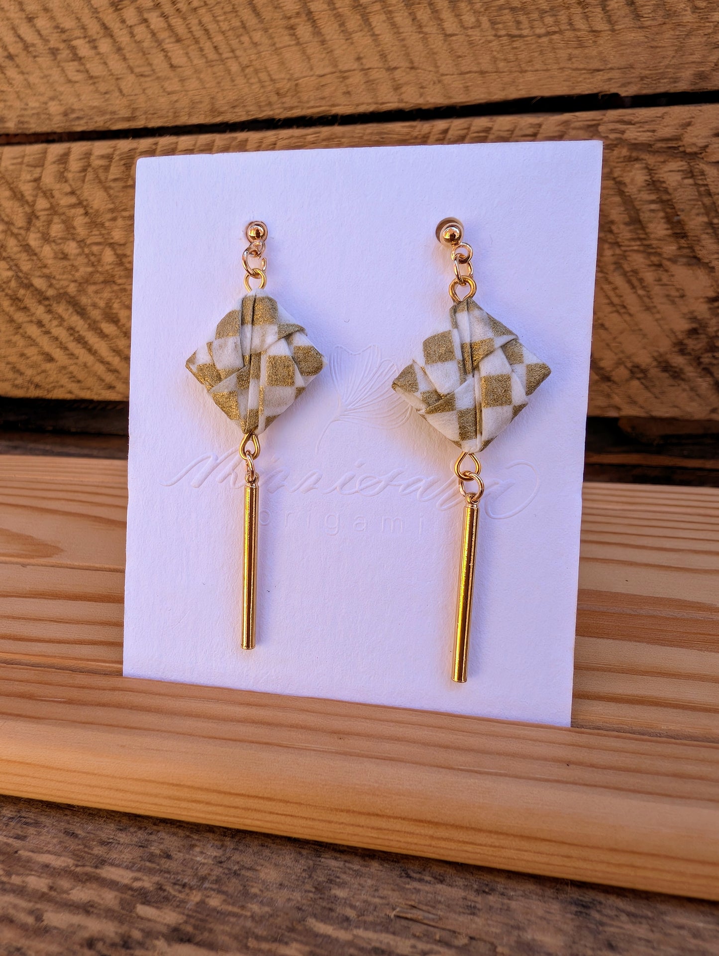 Handmade Origami Square Earrings