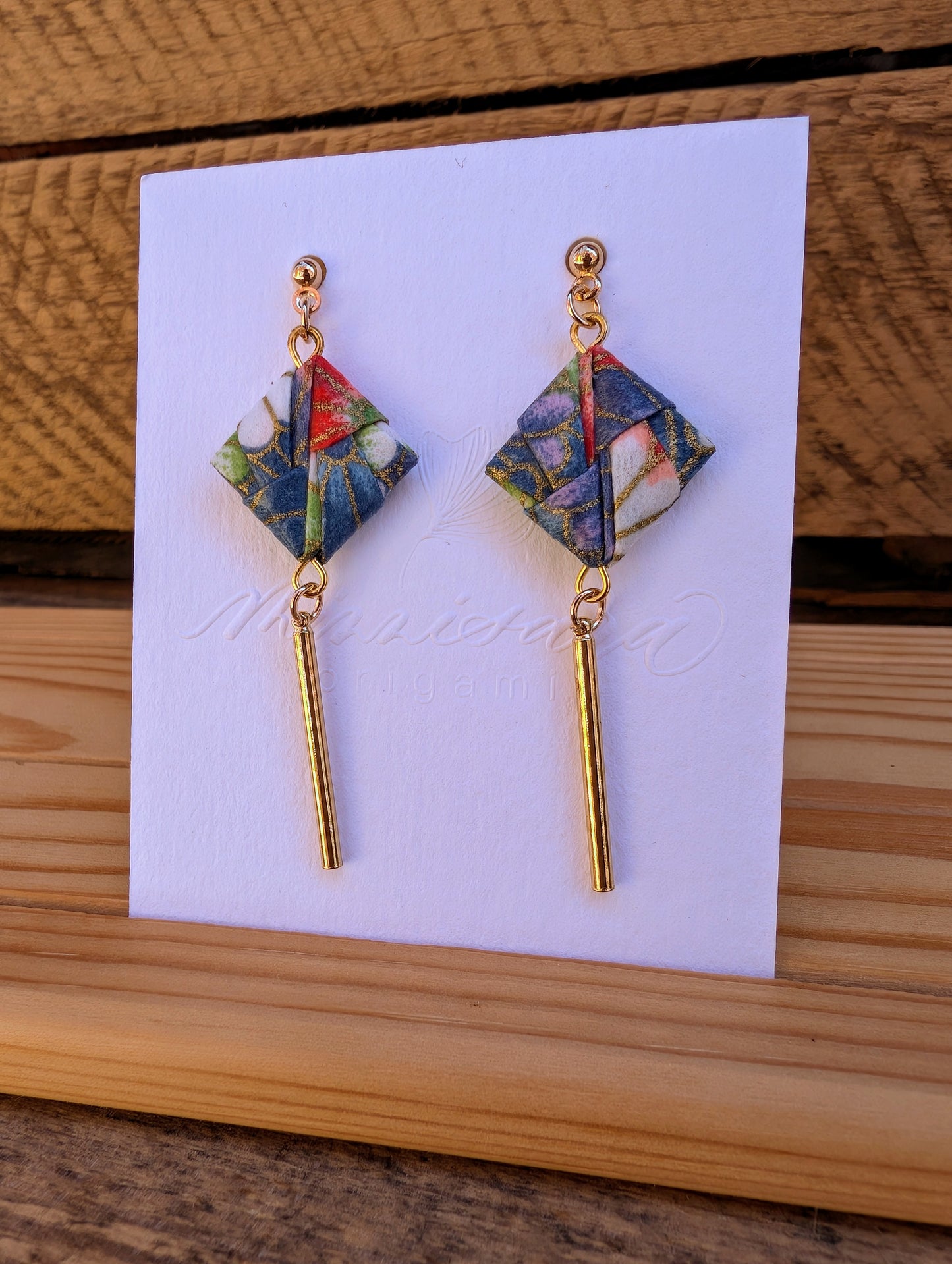 Handmade Origami Square Earrings