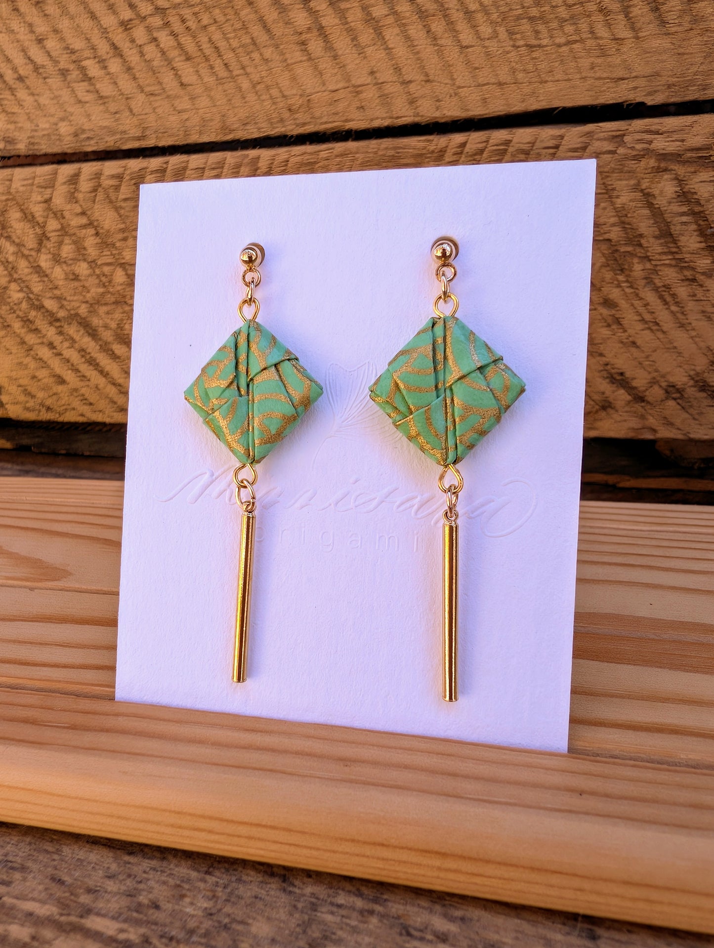 Handmade Origami Square Earrings