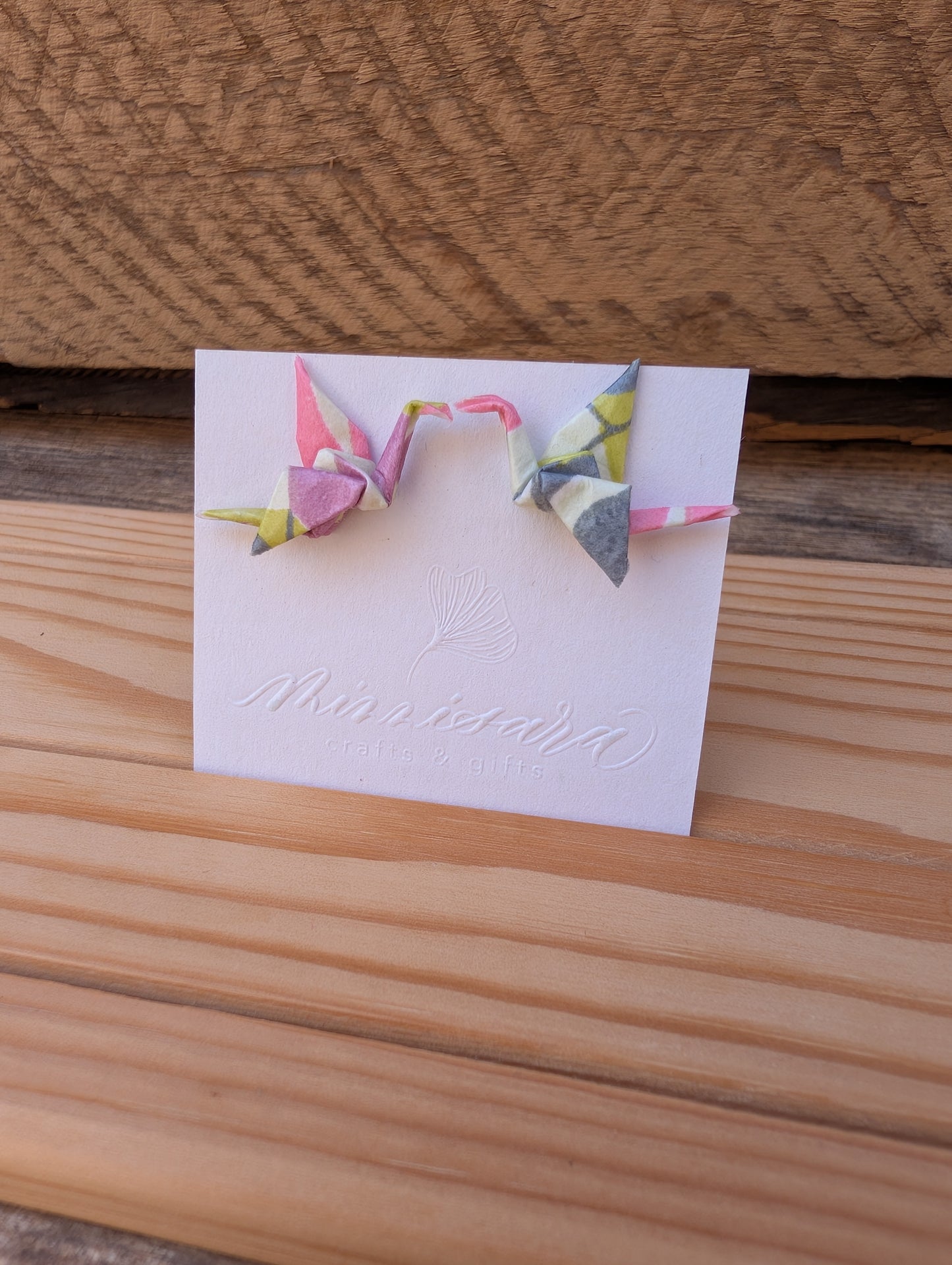 Handmade Mini Origami Crane Stud Earrings