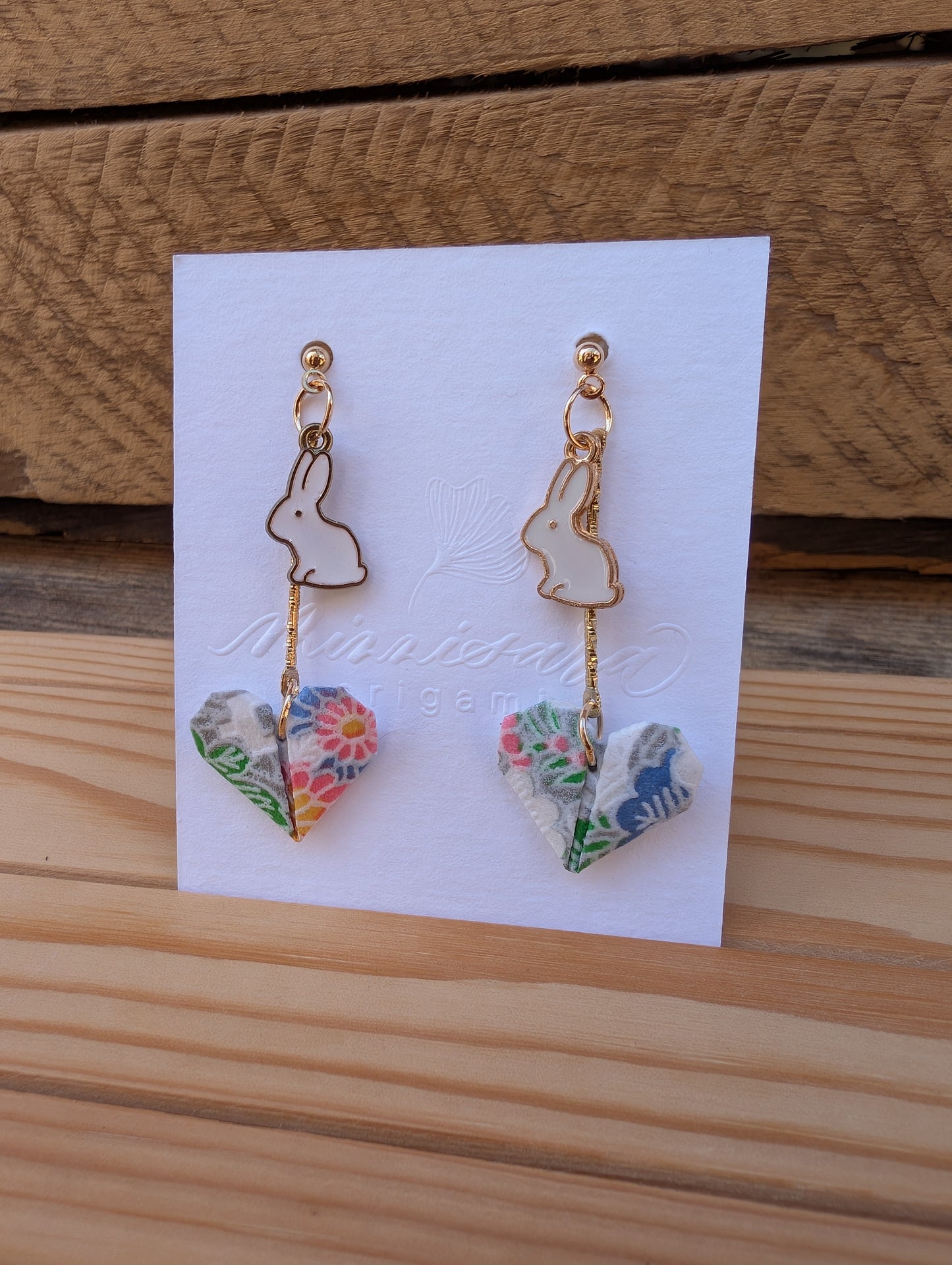 Handmade Origami Heart Earrings