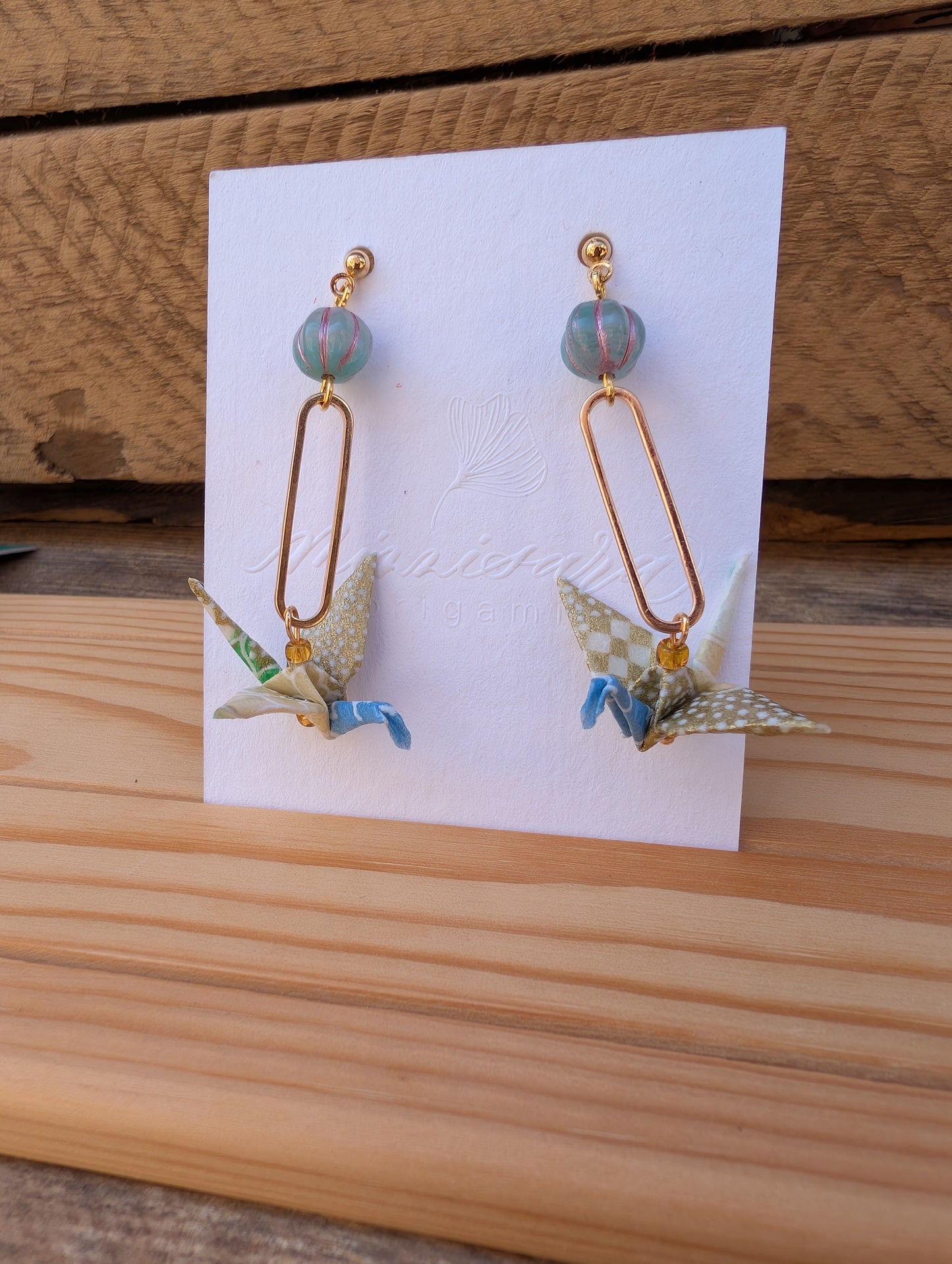 Handmade Origami Crane Earrings