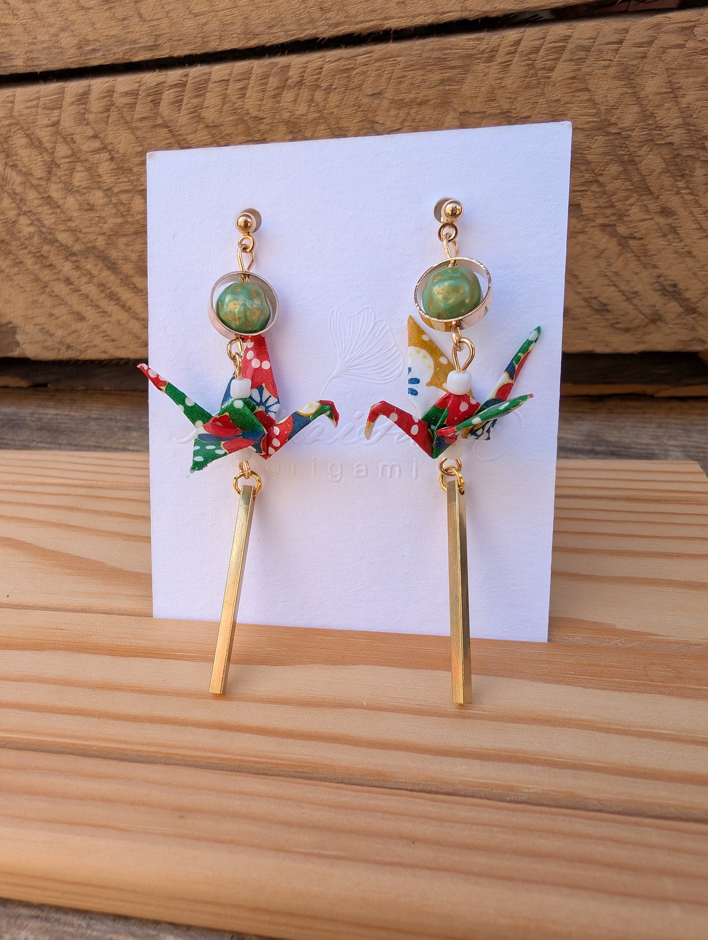 Handmade Origami Crane Earrings
