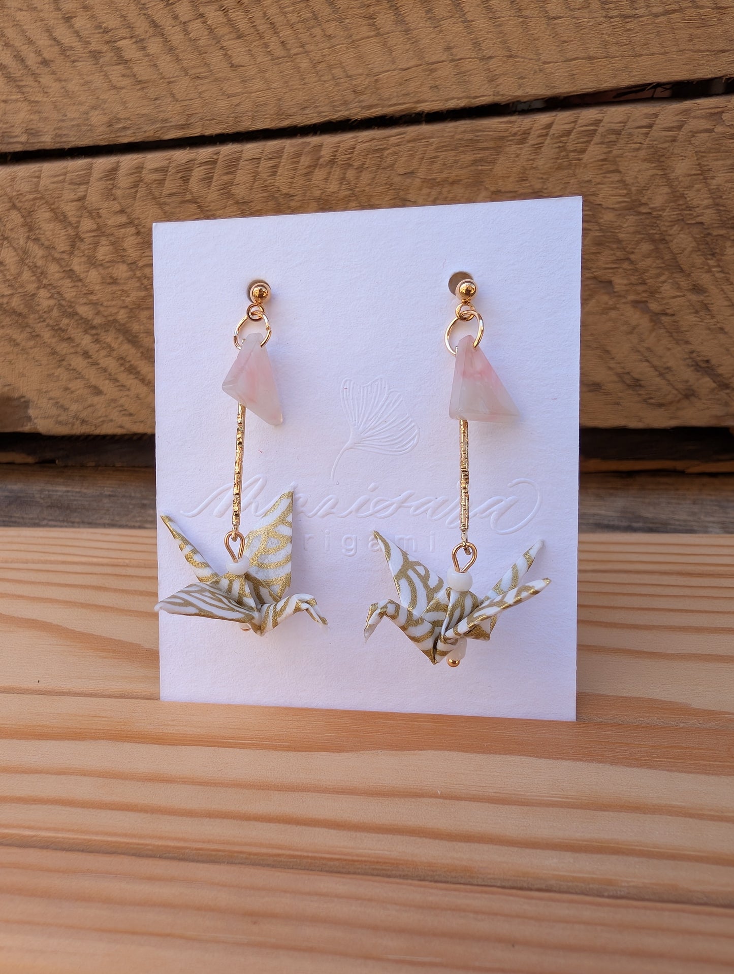 Handmade Origami Crane Earrings