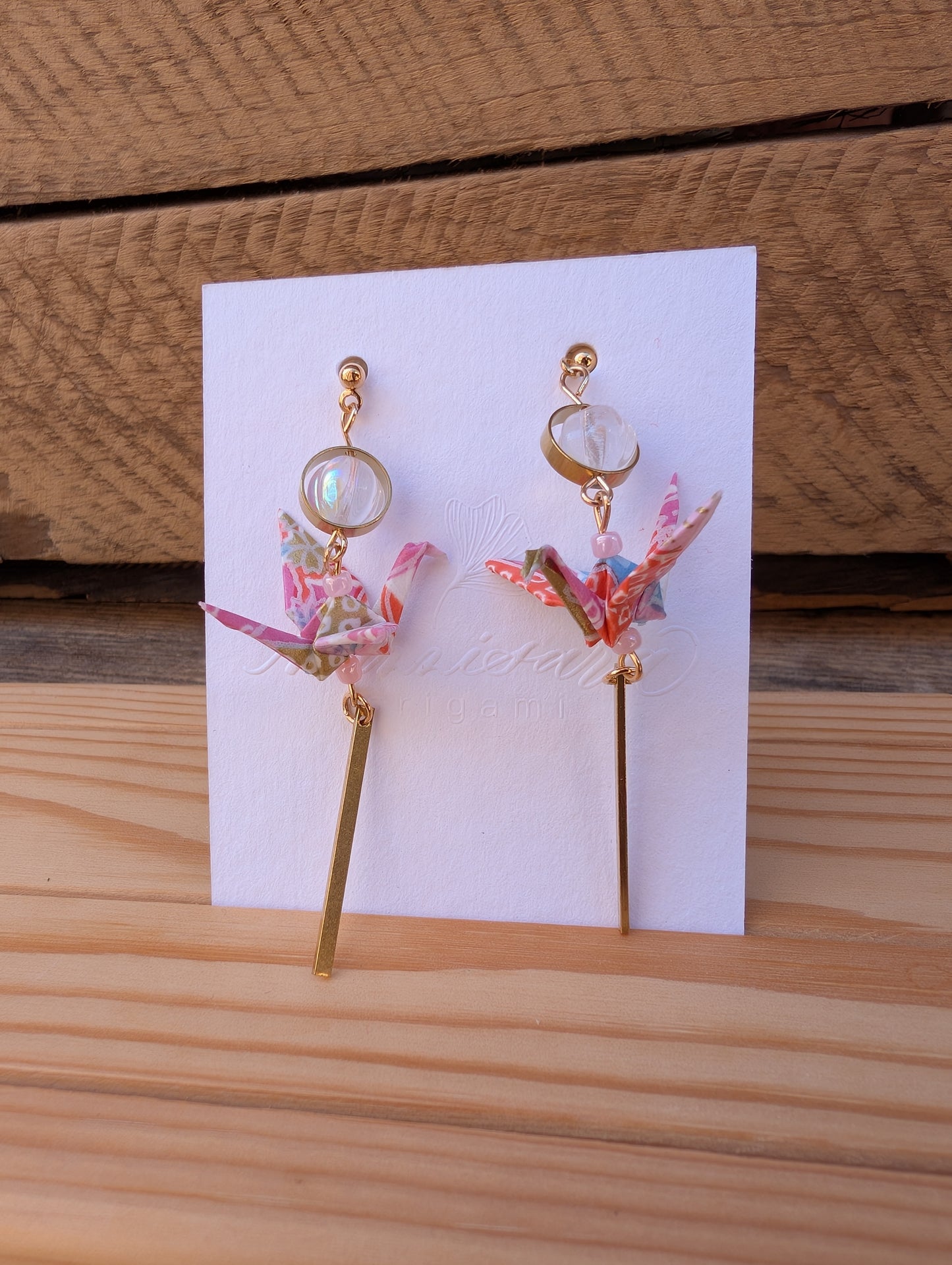 Handmade Origami Crane Earrings