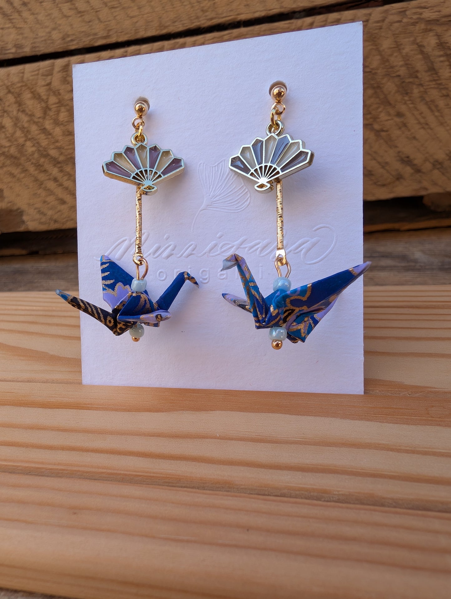 Handmade Origami Crane Earrings