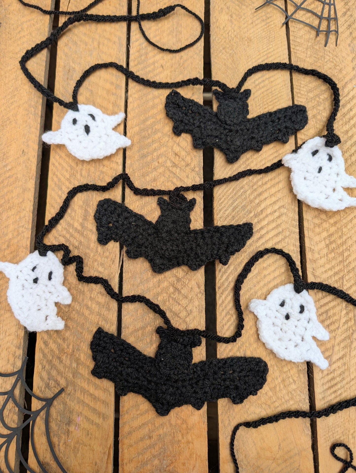 Bat And Ghost Handmade Crochet Garland
