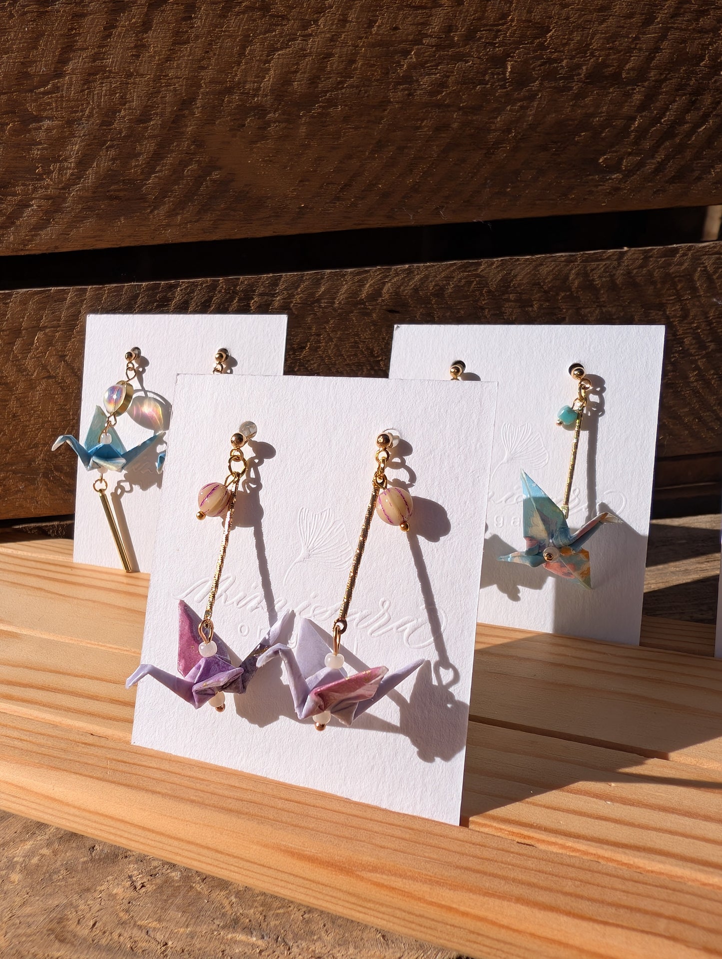 Handmade Origami Crane Earrings