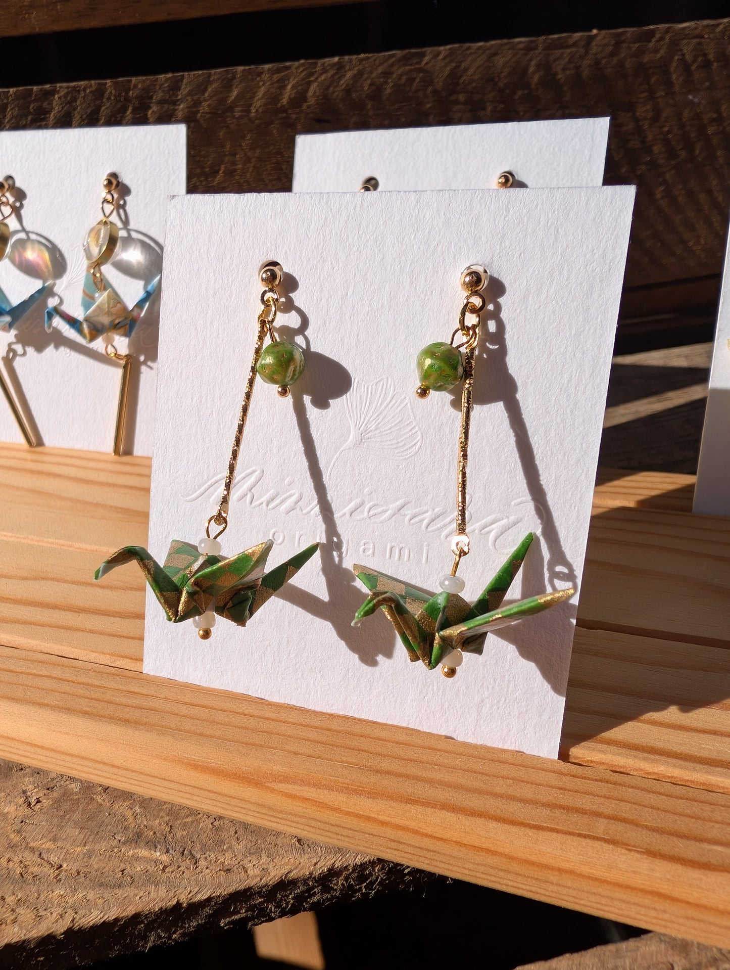 Handmade Origami Crane Earrings