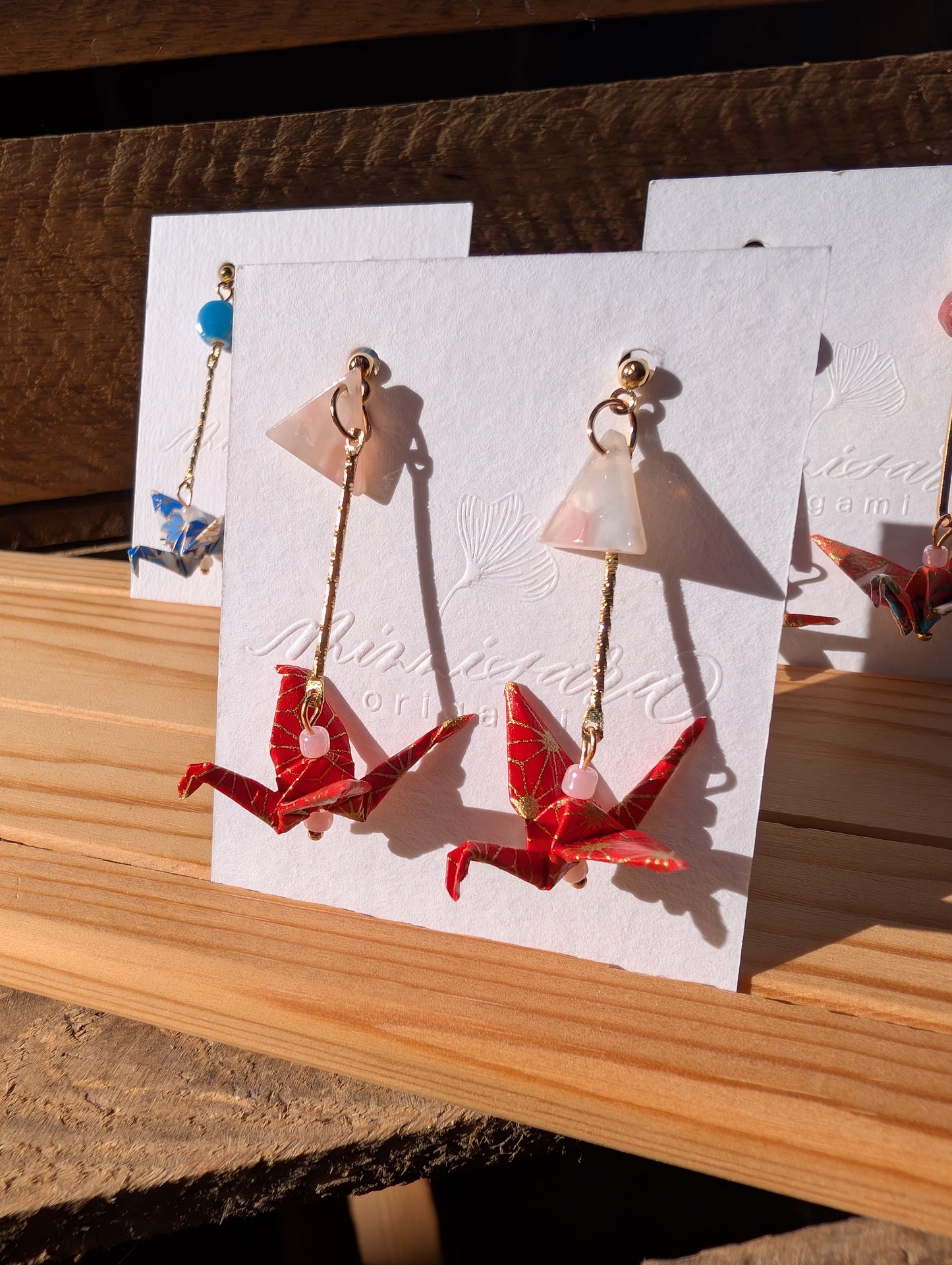 Handmade Origami Crane Earrings