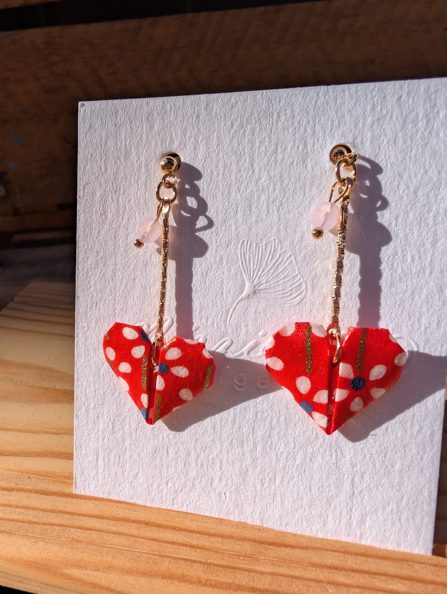 Handmade Origami Heart Earrings