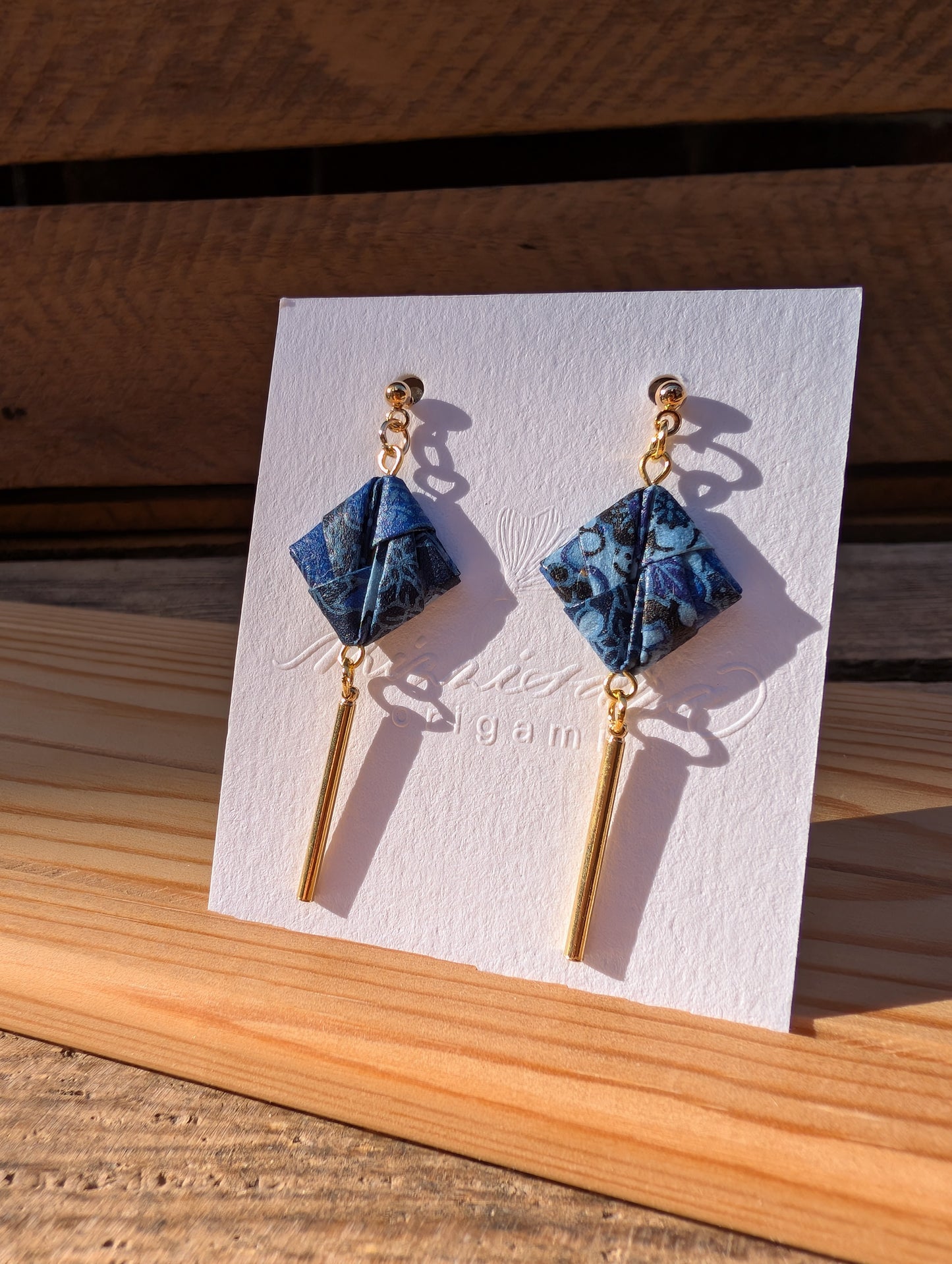 Handmade Origami Square Earrings