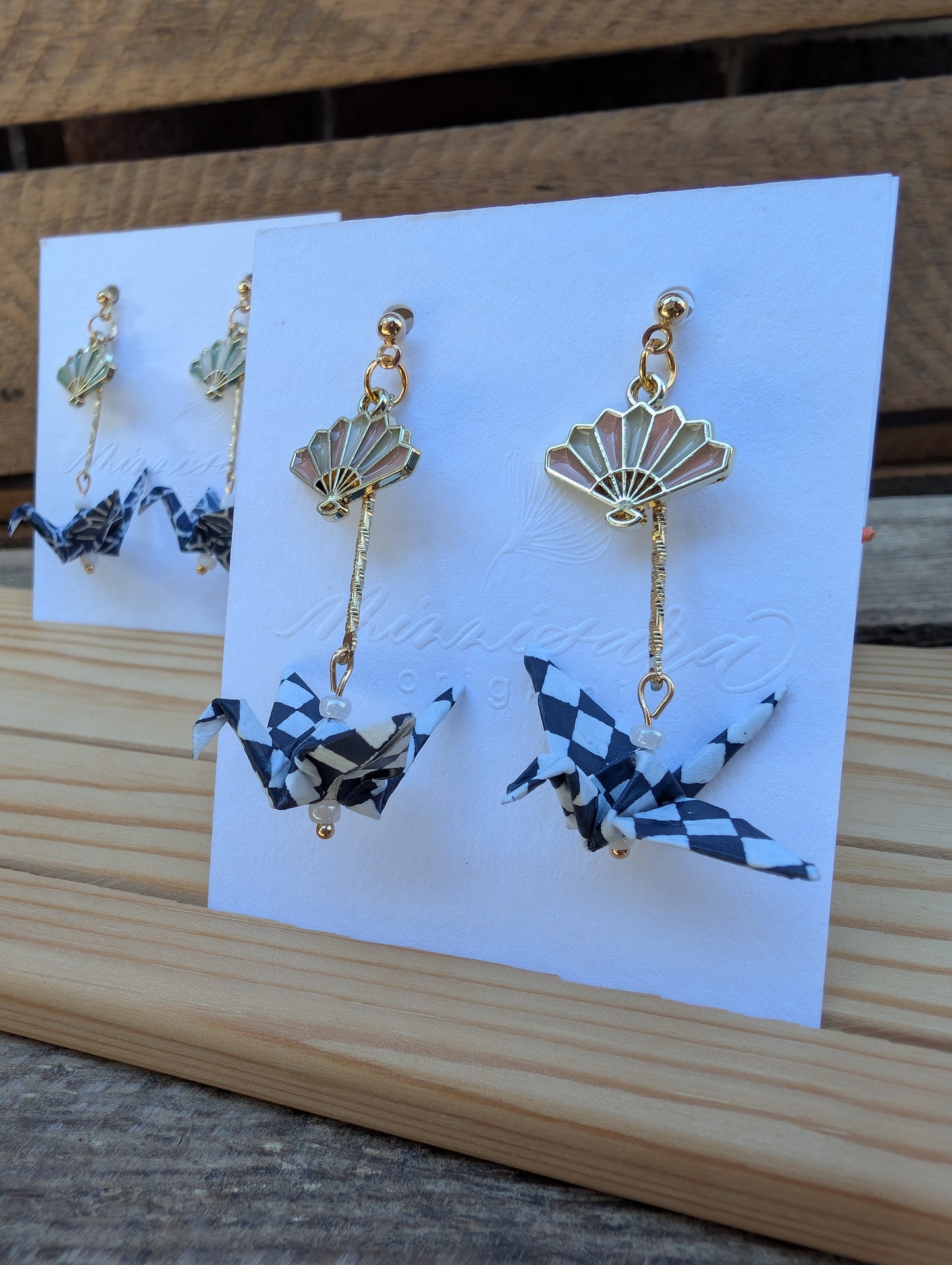 Handmade Origami Crane Earrings