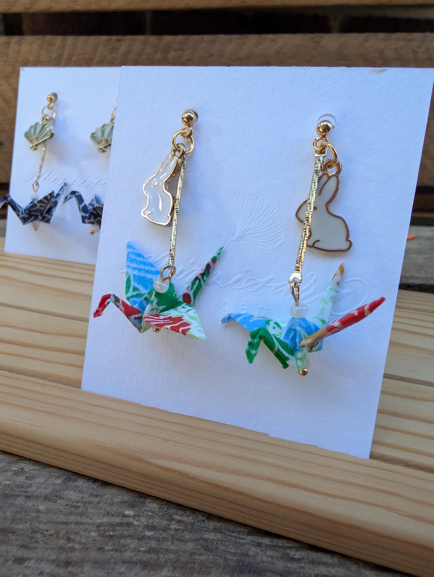 Handmade Origami Crane Earrings