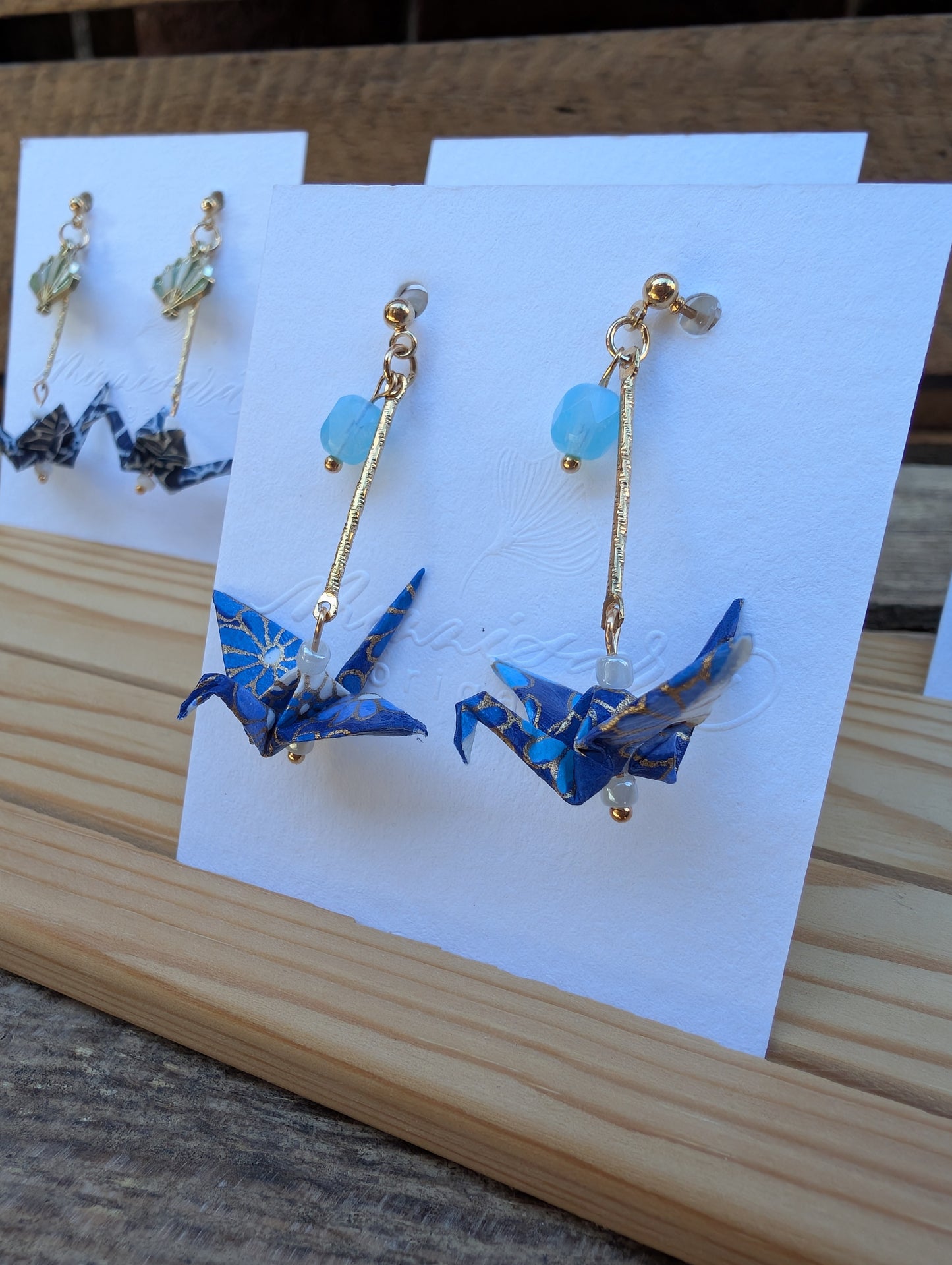 Handmade Origami Crane Earrings