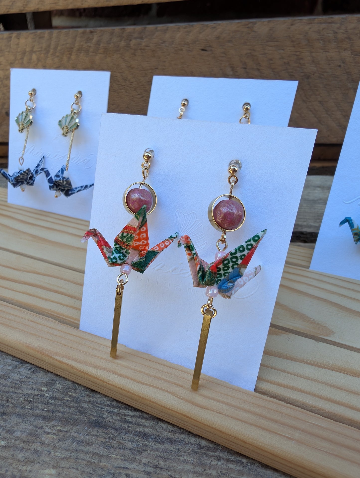 Handmade Origami Crane Earrings
