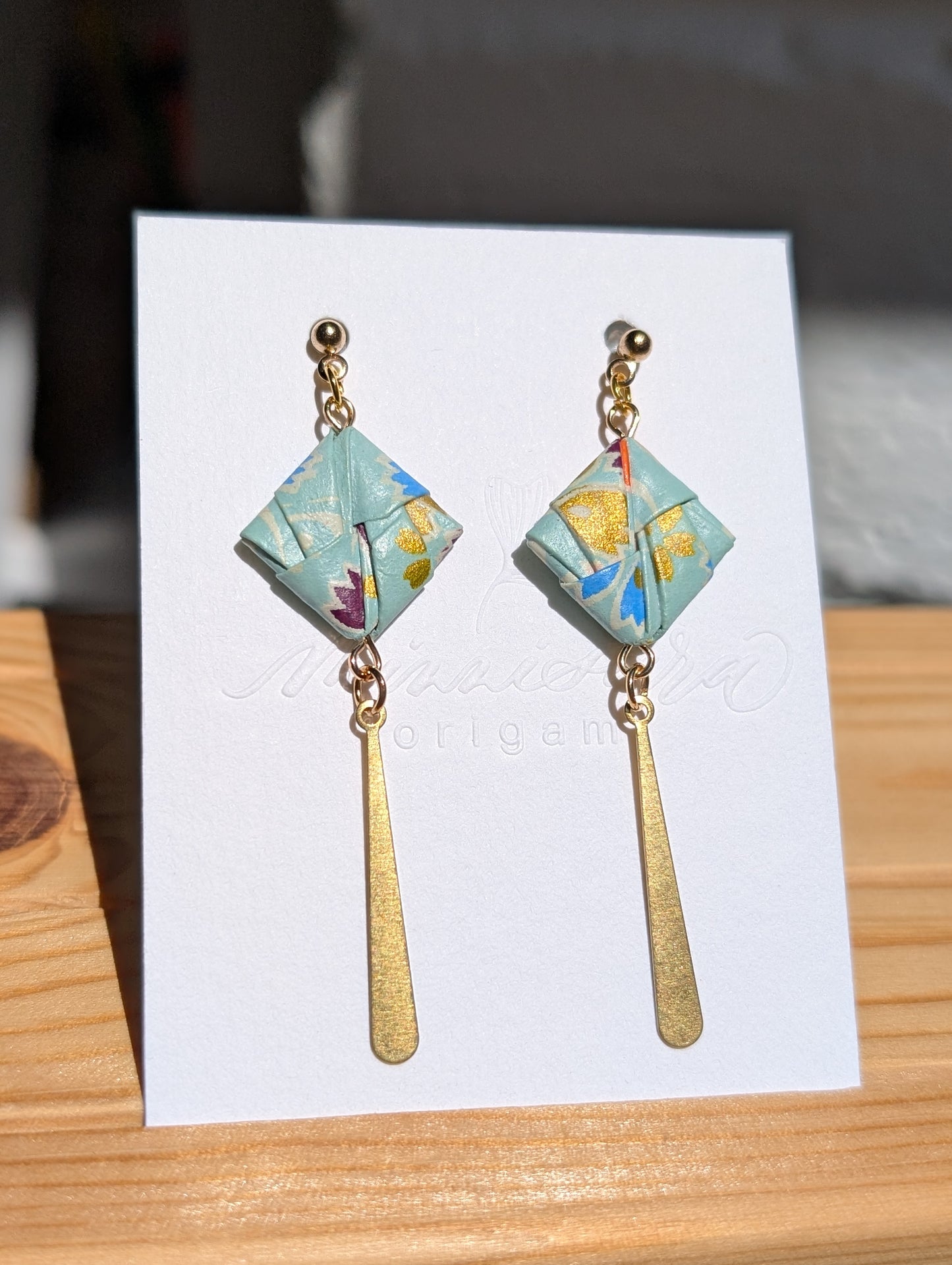 Handmade Origami Square Earrings