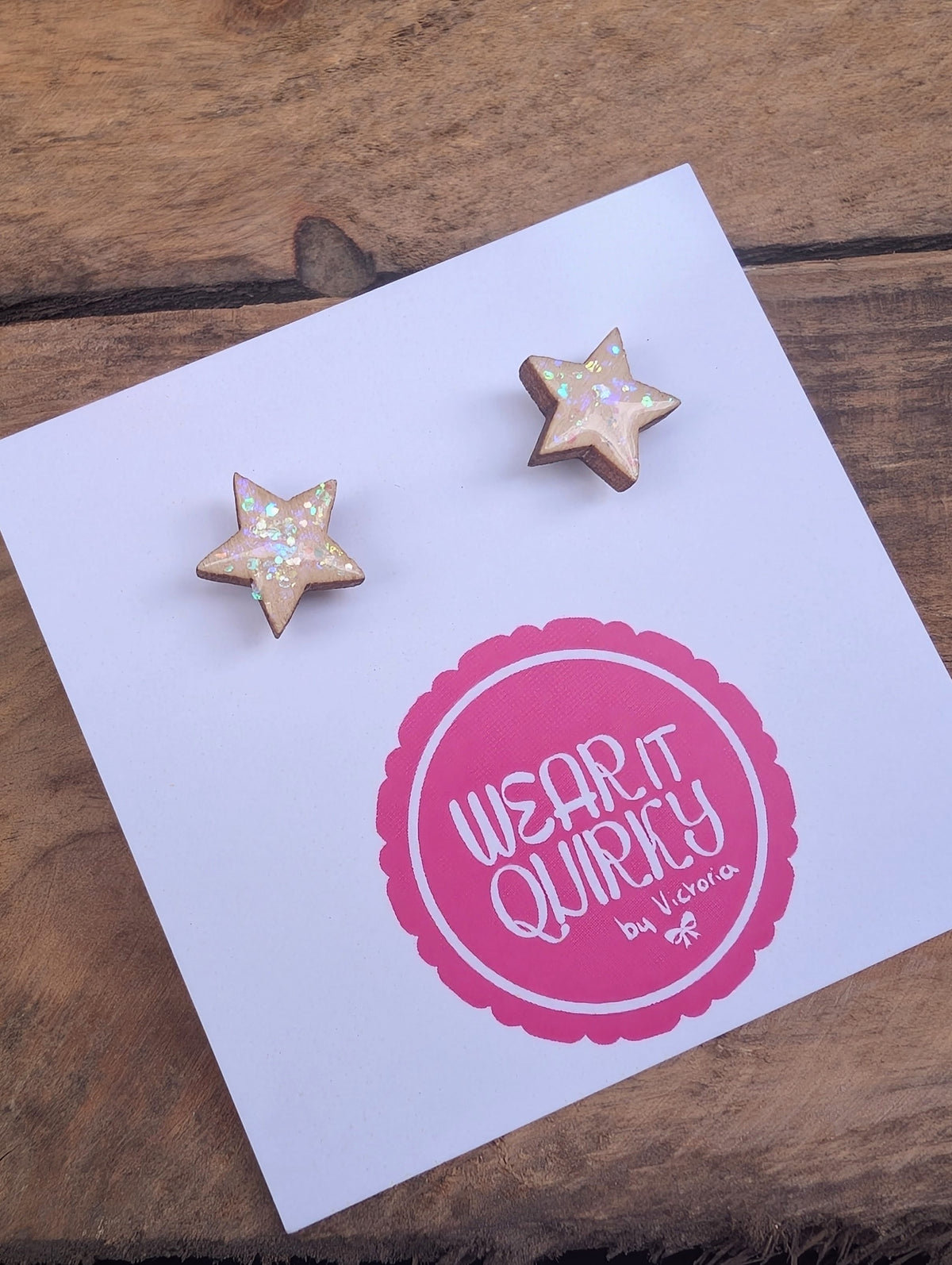 Glitter Star Stud Earrings - 9 colours available
