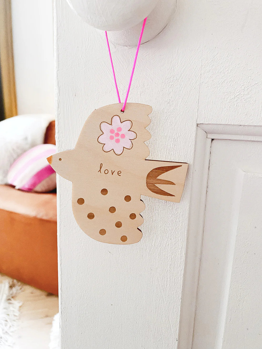 Lovebird Wooden Keepsake Decoration